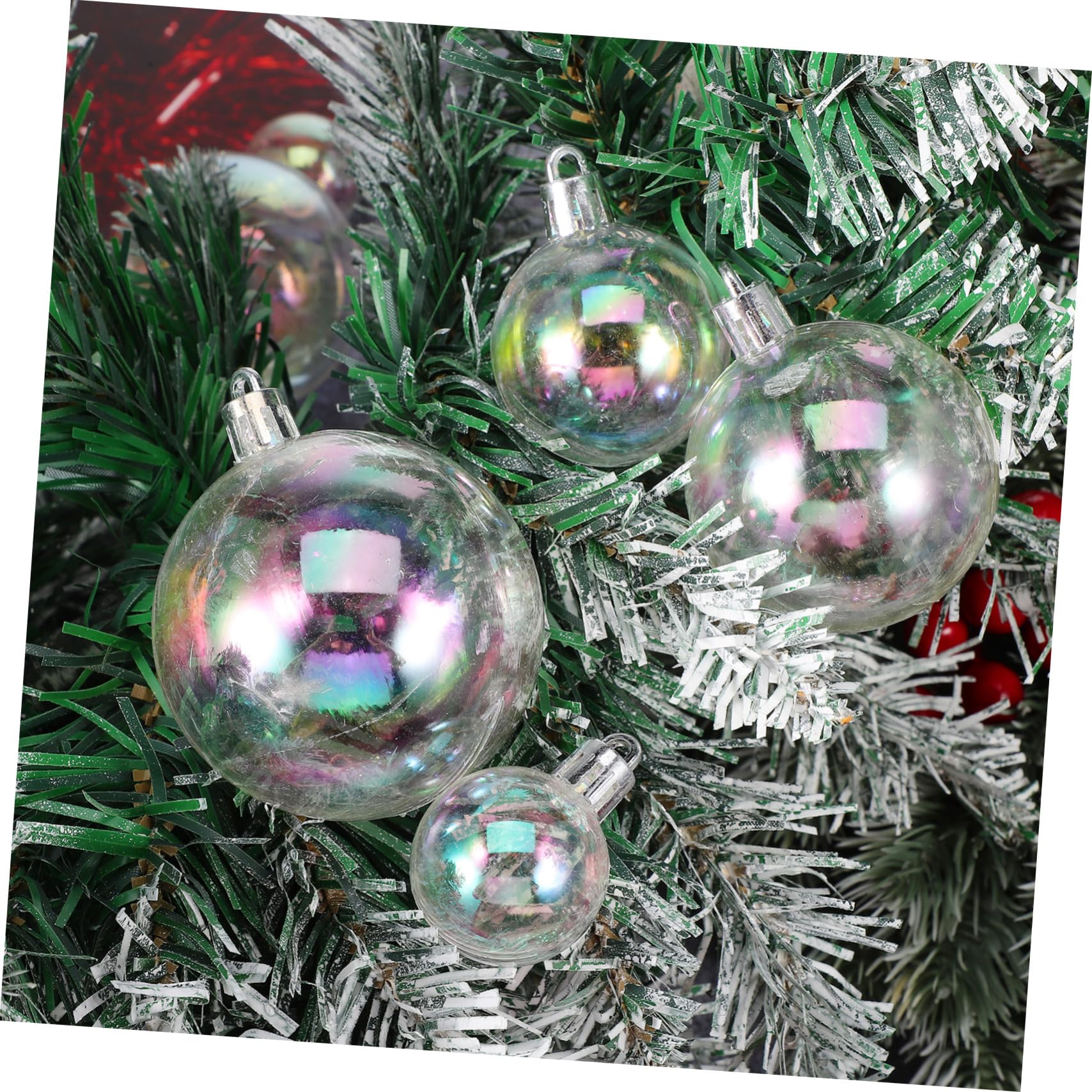 18 Pezzi Ornamento Palla Di Natale Trasparente Ornamenti Per Albero Di Natale Fai Da Te Ornamenti Appesi Bolla Infrangibile Palla Arcobaleno Per La Festa Di Compleanno Decorazione