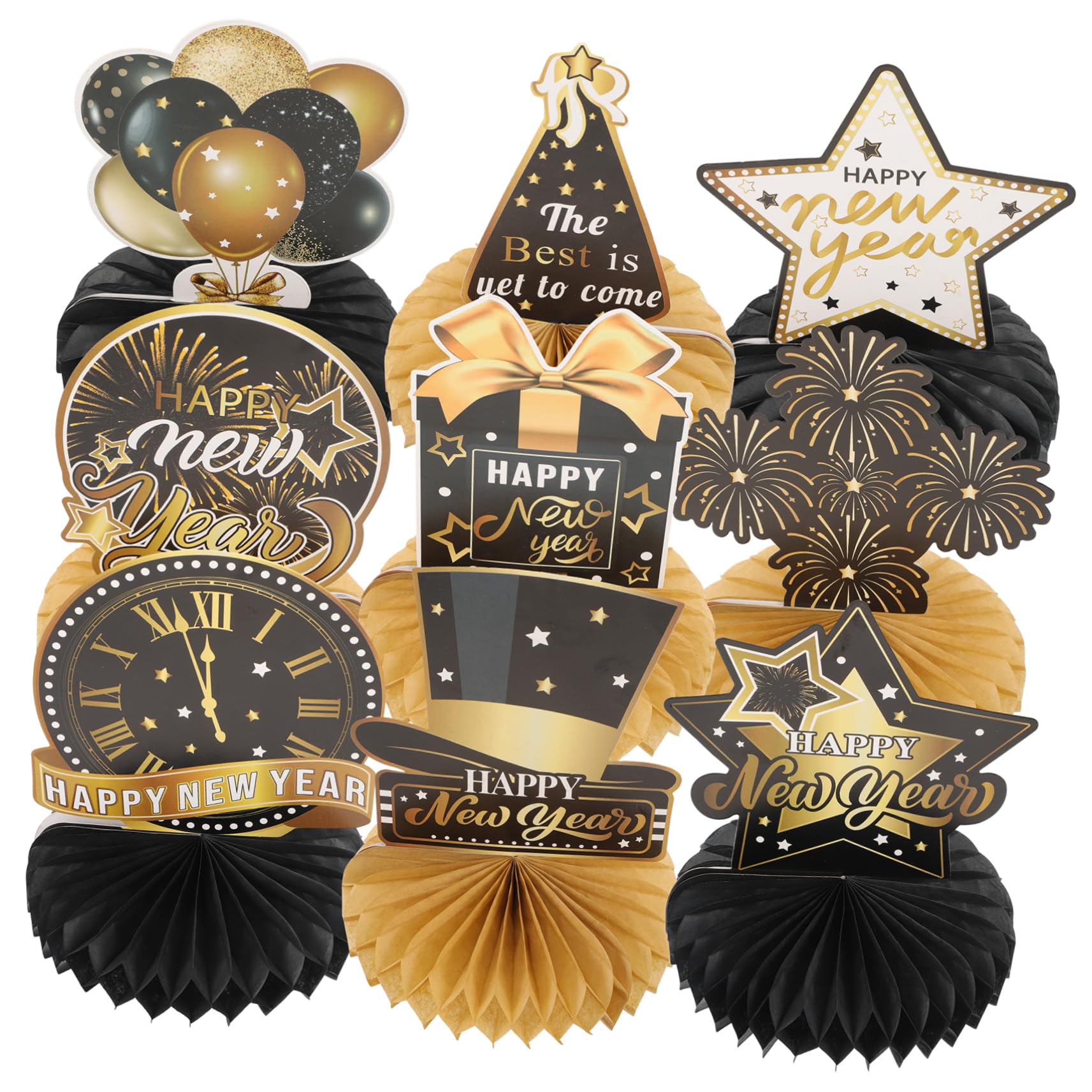 Boules en nid d'abeille du Nouvel An Lunaire décorations de table festives Alipis - Set de 3