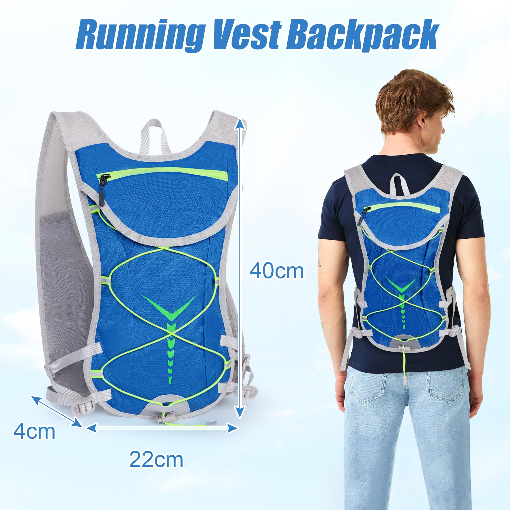Running Vest Running Backpacks Lightweight, Reflective Running Vest Design, Outdoor Hiking Shoulder Bag - Image 2