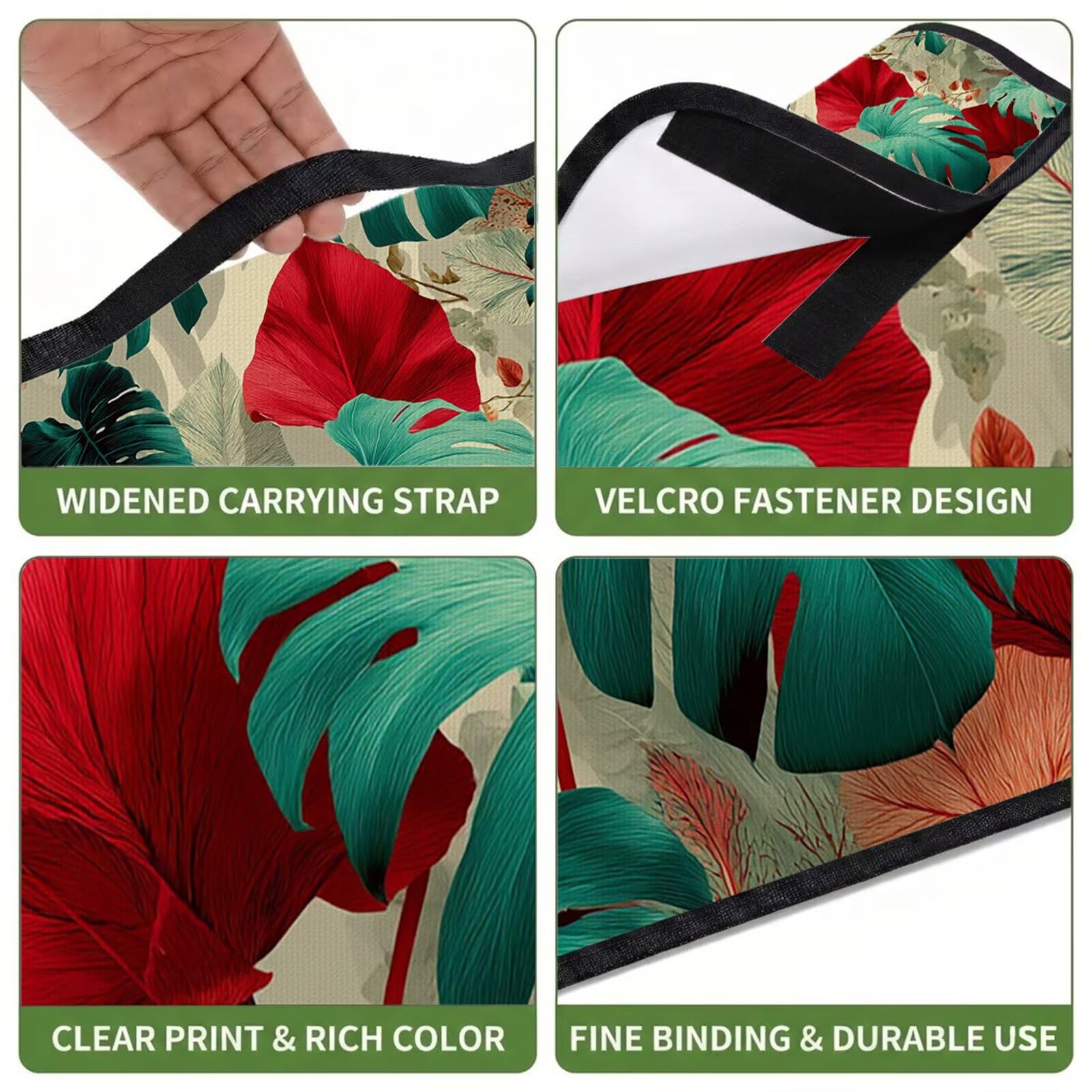 Couverture Pique Nique Grande 200x300cm,Outdoor Couverture Imperméable,Pliable Tapis de Plage Dos en PVC,Picnic Blanket pour Camping Accessoires,Jardin,Parc - Plantes Tropicales,Mignonnes UZ-775