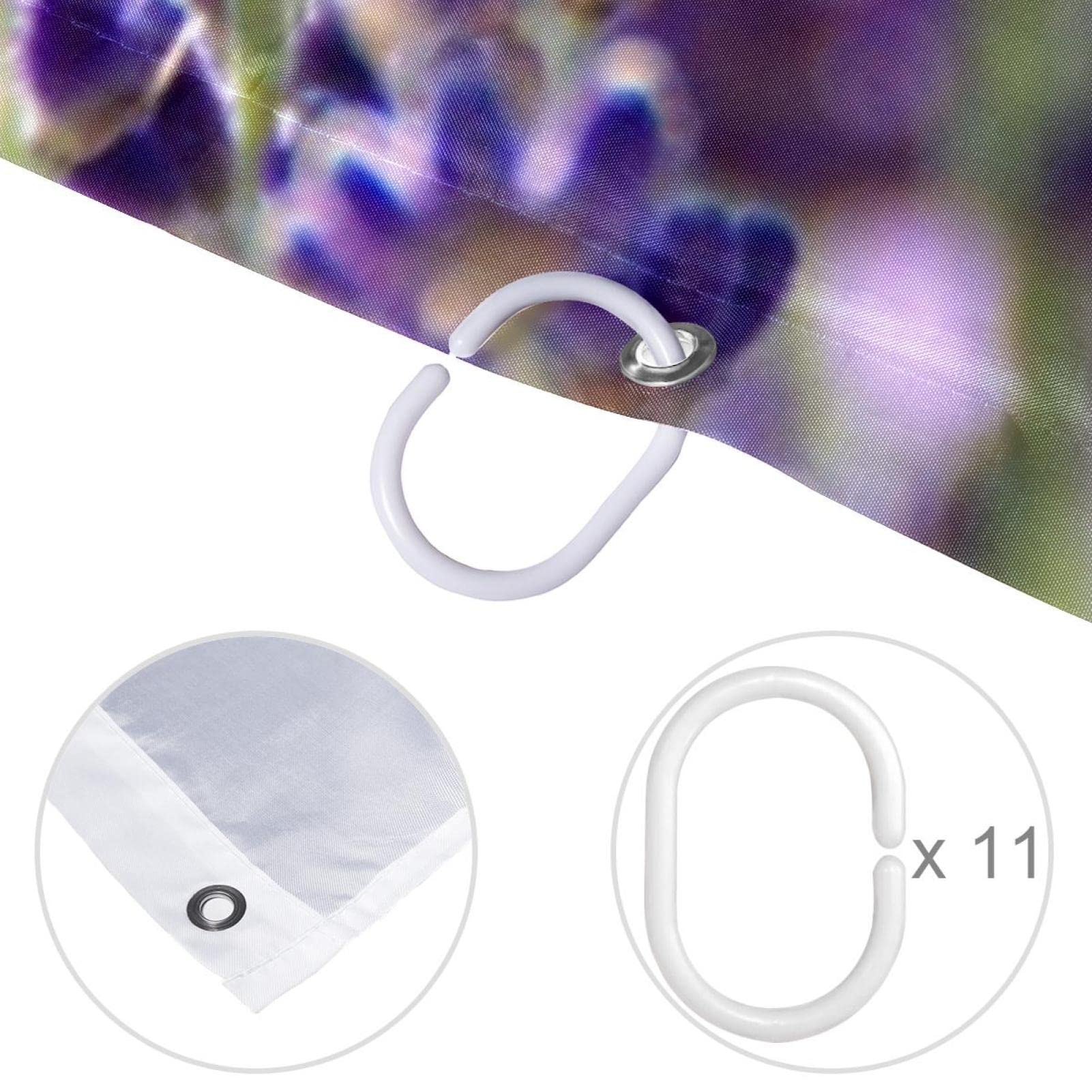 Tenda da doccia viola color lavanda, tende da bagno floreali