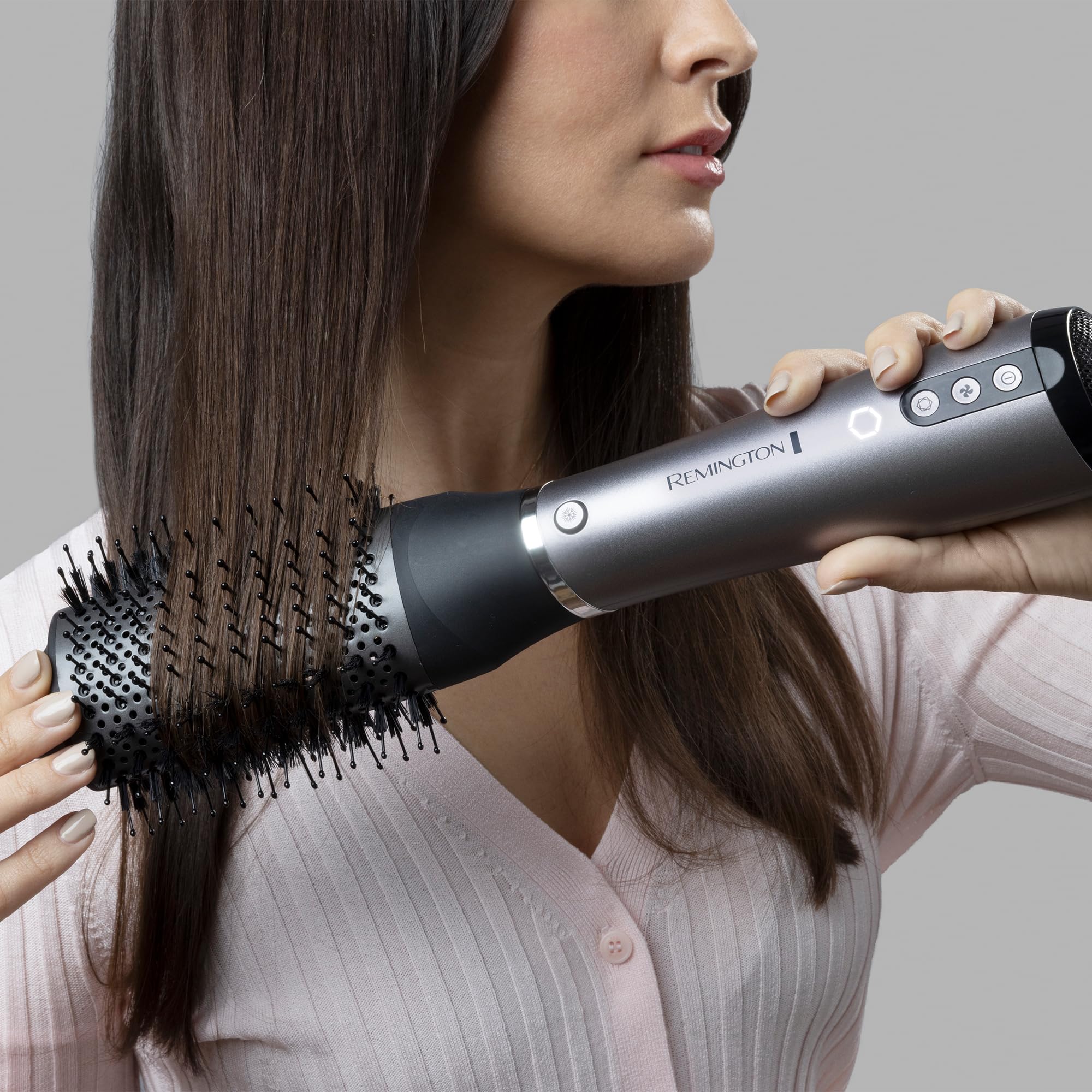 Remington Szczotka do ciepłego powietrza [3 nasadki do stylizacji, Intelligent StyleAdapt uczą się i spersonalizowane ciepło] PROluxe You (diamentowa powłoka ceramiczna, generator jonów, wzmacniacz