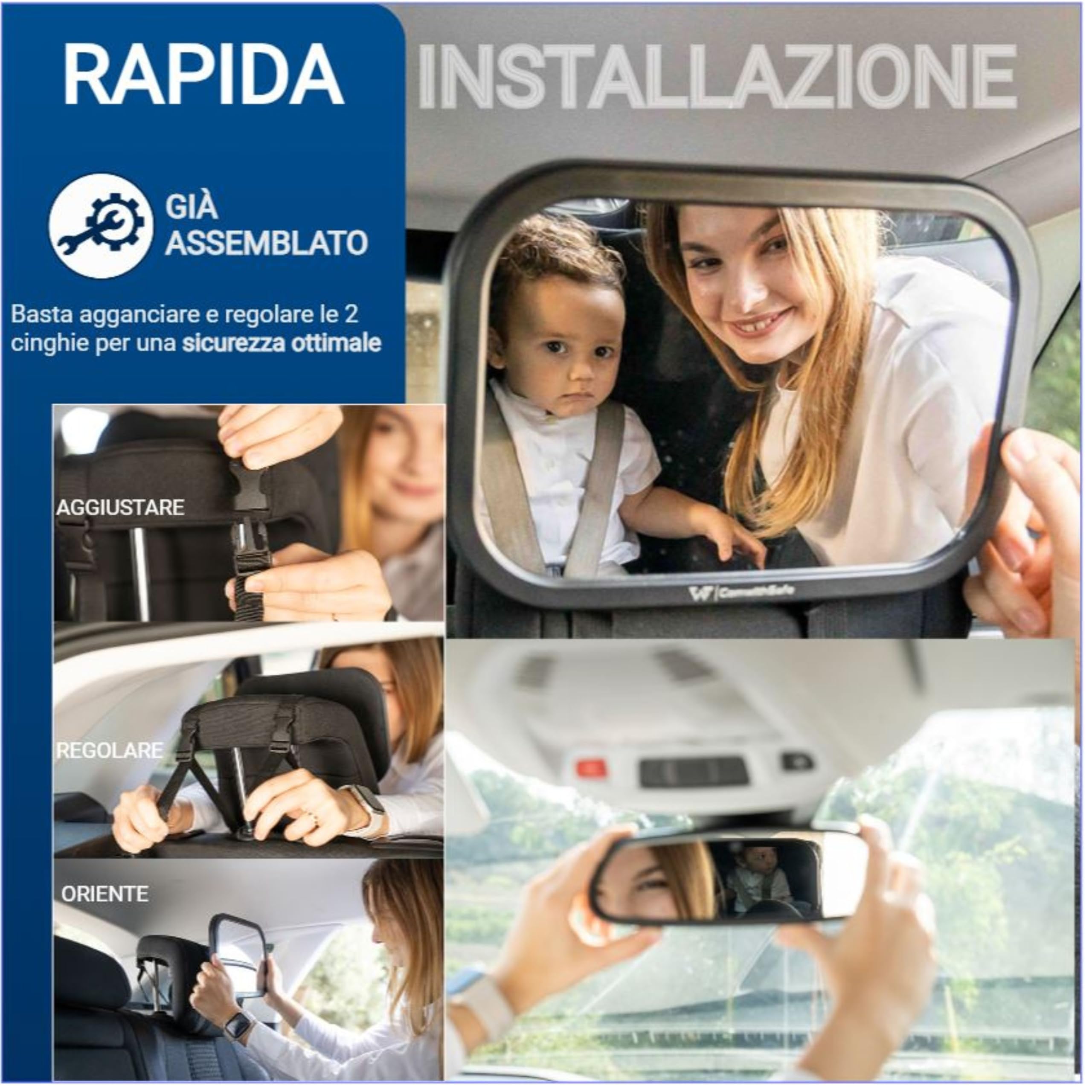 Specchietto Auto Per Bambini - Infrangibile E Regolabile 360°, Visione Ampia E Sicura - Foto 8