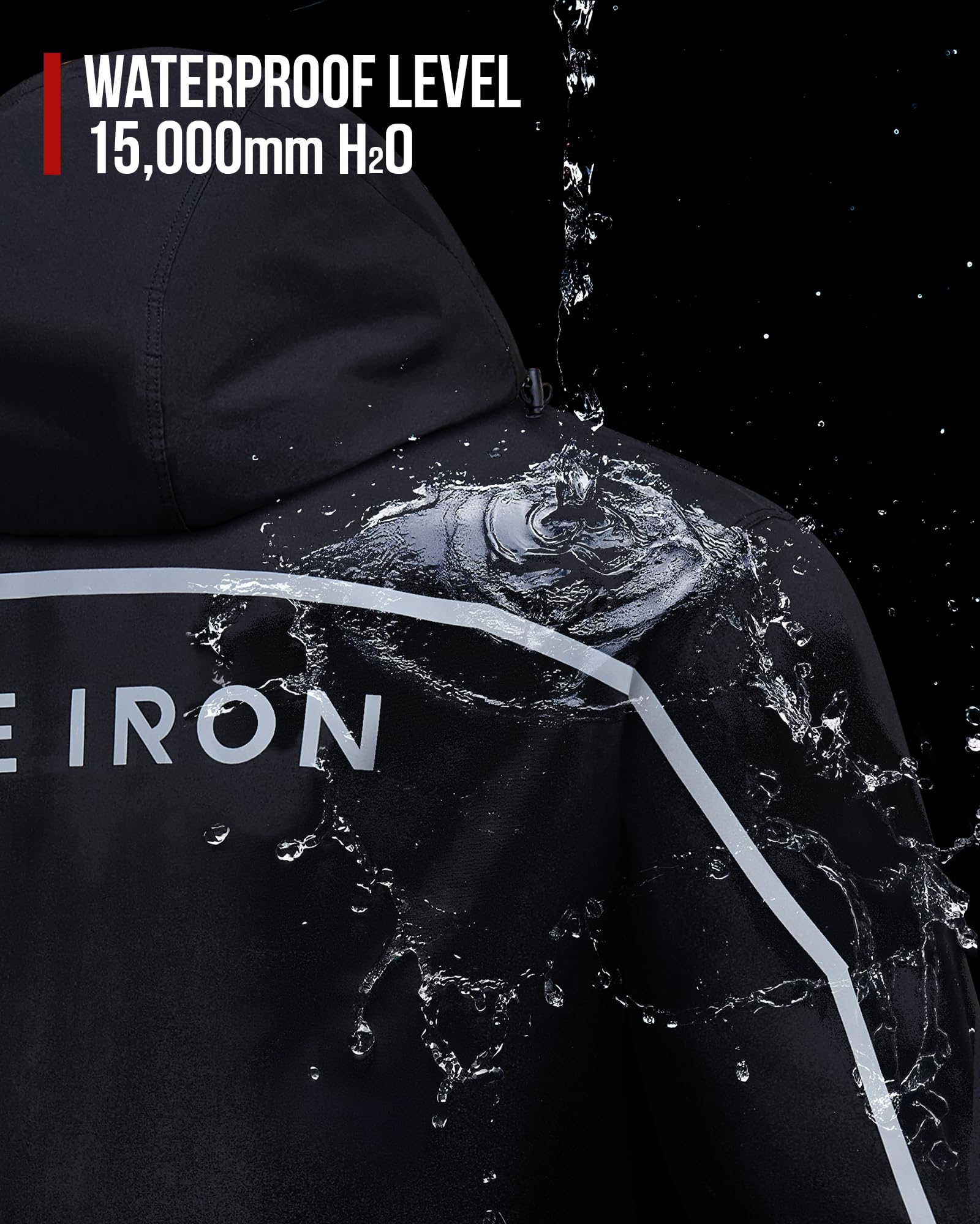 RIDEIRON Regenjacke Herren Set Motorrad Regenkombi Herren Regenjacke Herren Wasserdicht Atmungsaktiv Reflektierend Leicht winddichter Outdoor für Fahrradfahrer,Schwarz