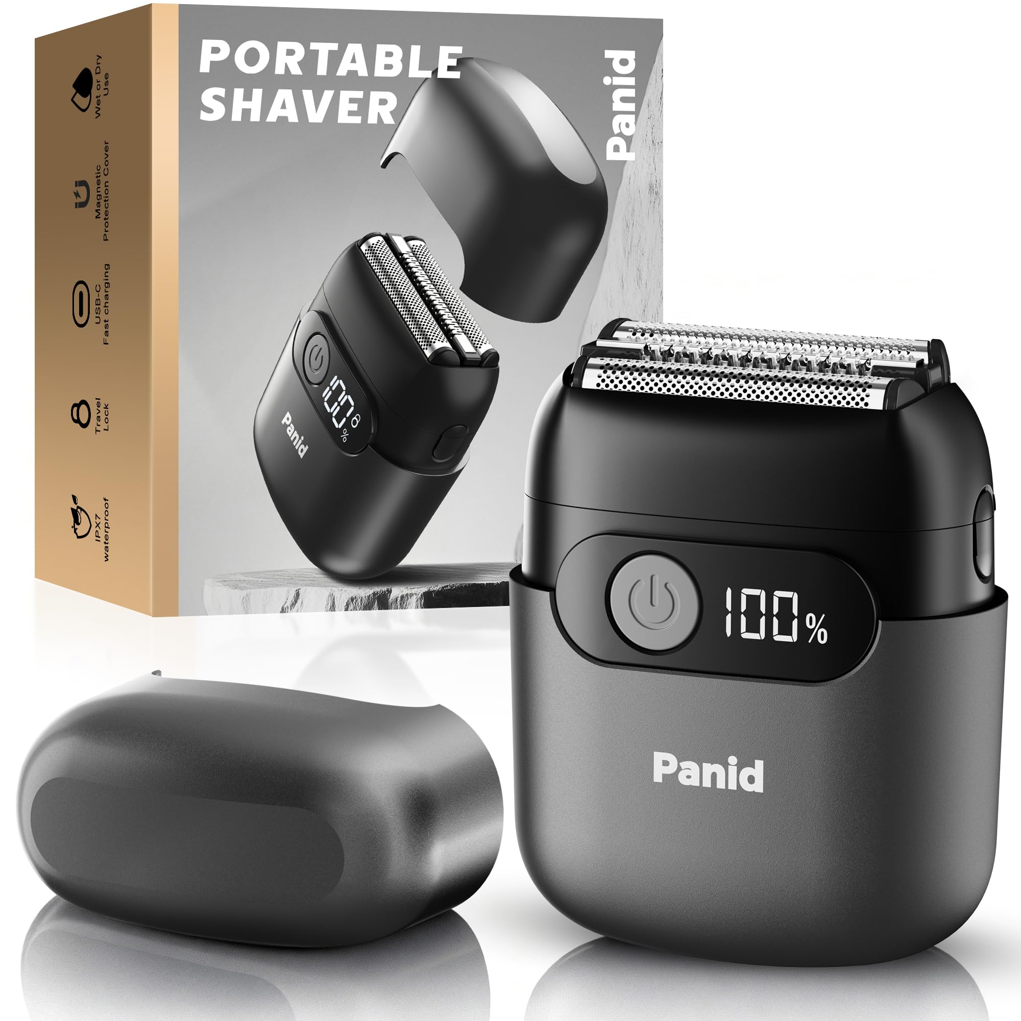Electric Foil Shavers for Men, Upgraded Mini Electric Razor with 3 Floating Blades, LED Display, USB-C Fast Rechargeable, Portable Electric Shavers for Beard/Face