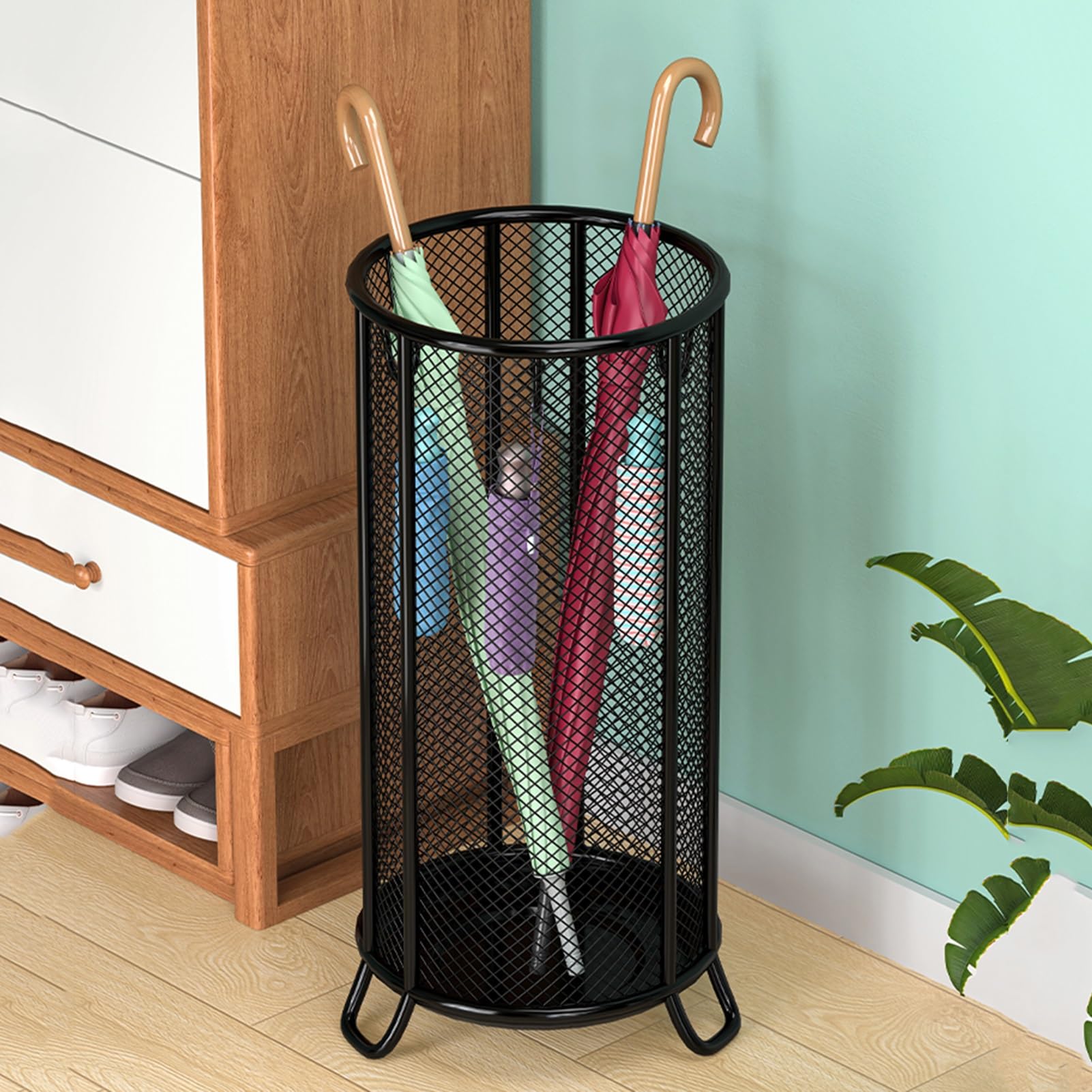 Porte-parapluie et canne autoportant pour entrée intérieure, maison, bureau, hôtel