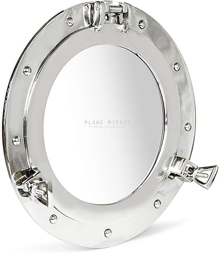 Nagina International Ventana de buey náutica con revestimiento de níquel de aluminio con revestimiento plateado de alta calidad. Espejo marítimo Nagina International Ventana de buey náutica con revestimiento de níquel de aluminio con revestimiento plateado de alta calidad. Espejo marítimo