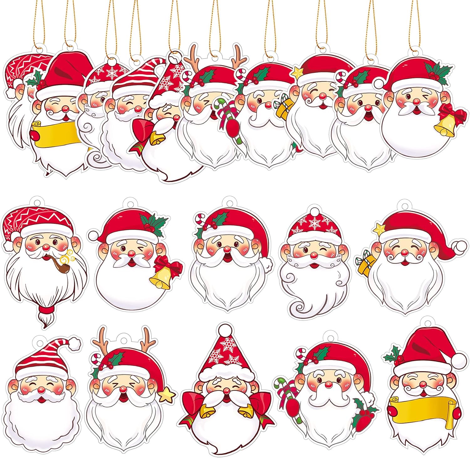 SEPGLITTER 20 piezas de Navidad DIY hecho a mano árbol de Navidad decoración colgante para vacaciones Festive regalo envoltorio arte regalos fiesta