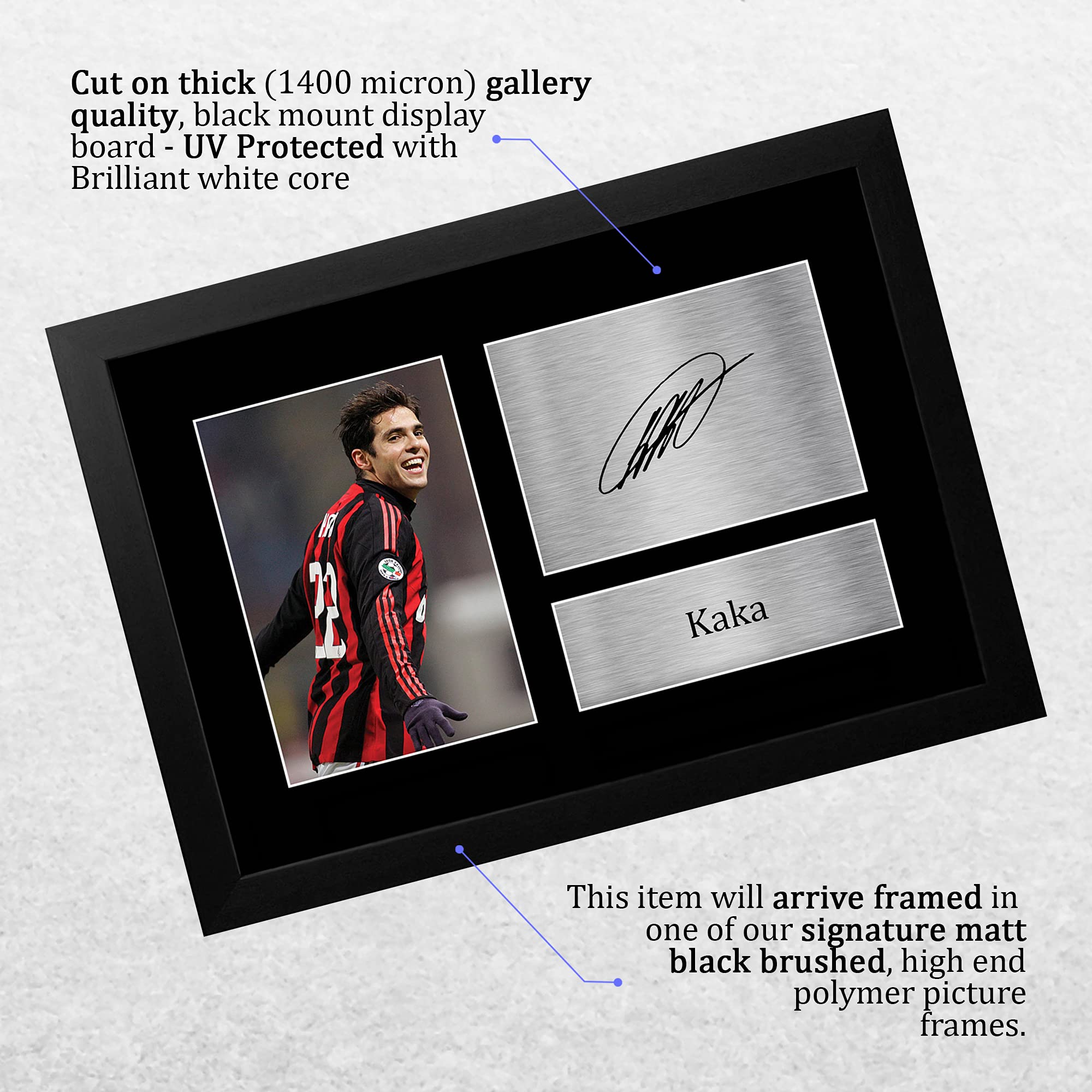 HWC Trading FR A4 Kaka A C Milan Regali Stampati Autografo Firmato Foto Per Gli Appassionati Di Calcio E Sostenitori - A4 Framed