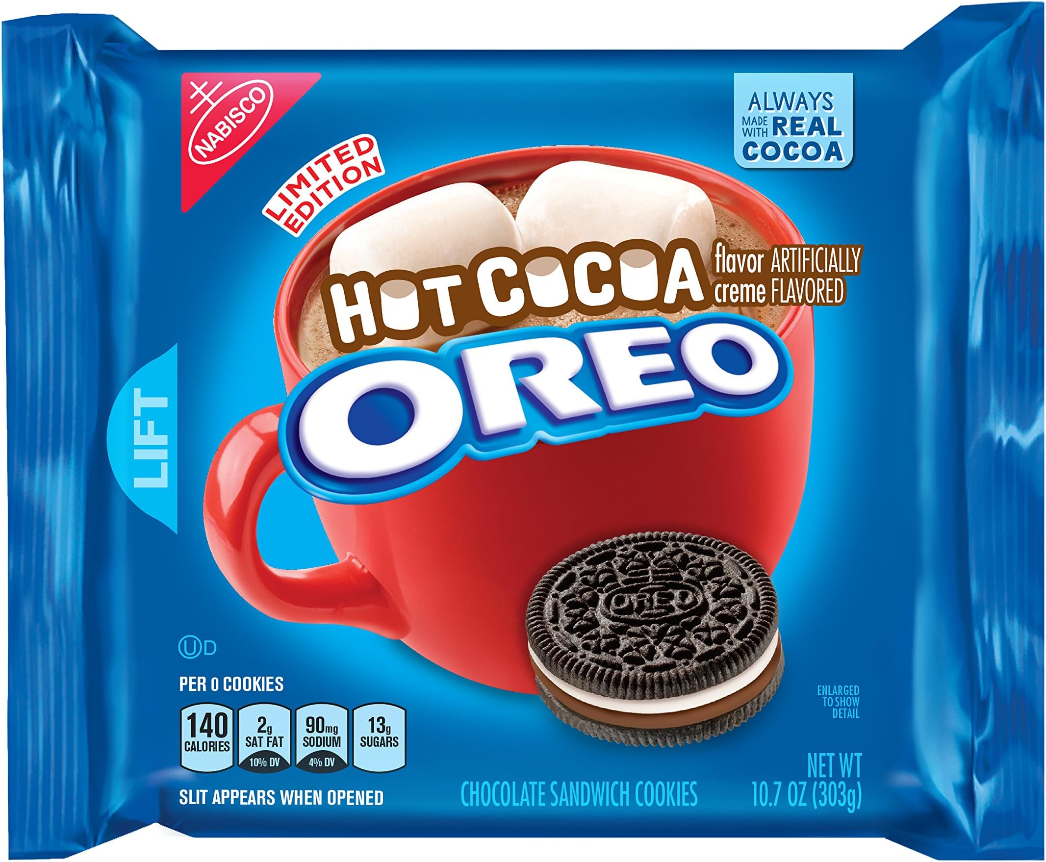 Hot Cocoa Chocolate Sandwich Cookies, Limited Edition, 10.7 Ounce