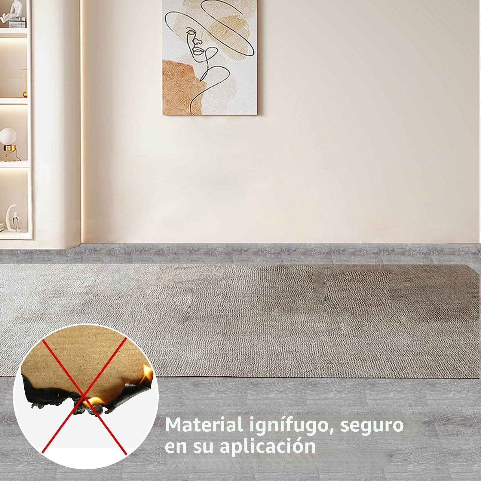 CYEER 40 unidades de suelo de PVC autoadhesivo, suelo de vinilo autoadhesivo, gris, 30 x 30 cm, vinilo con aspecto de madera, pegatinas para el suelo de cocina, salón, baño (grano de madera gris)