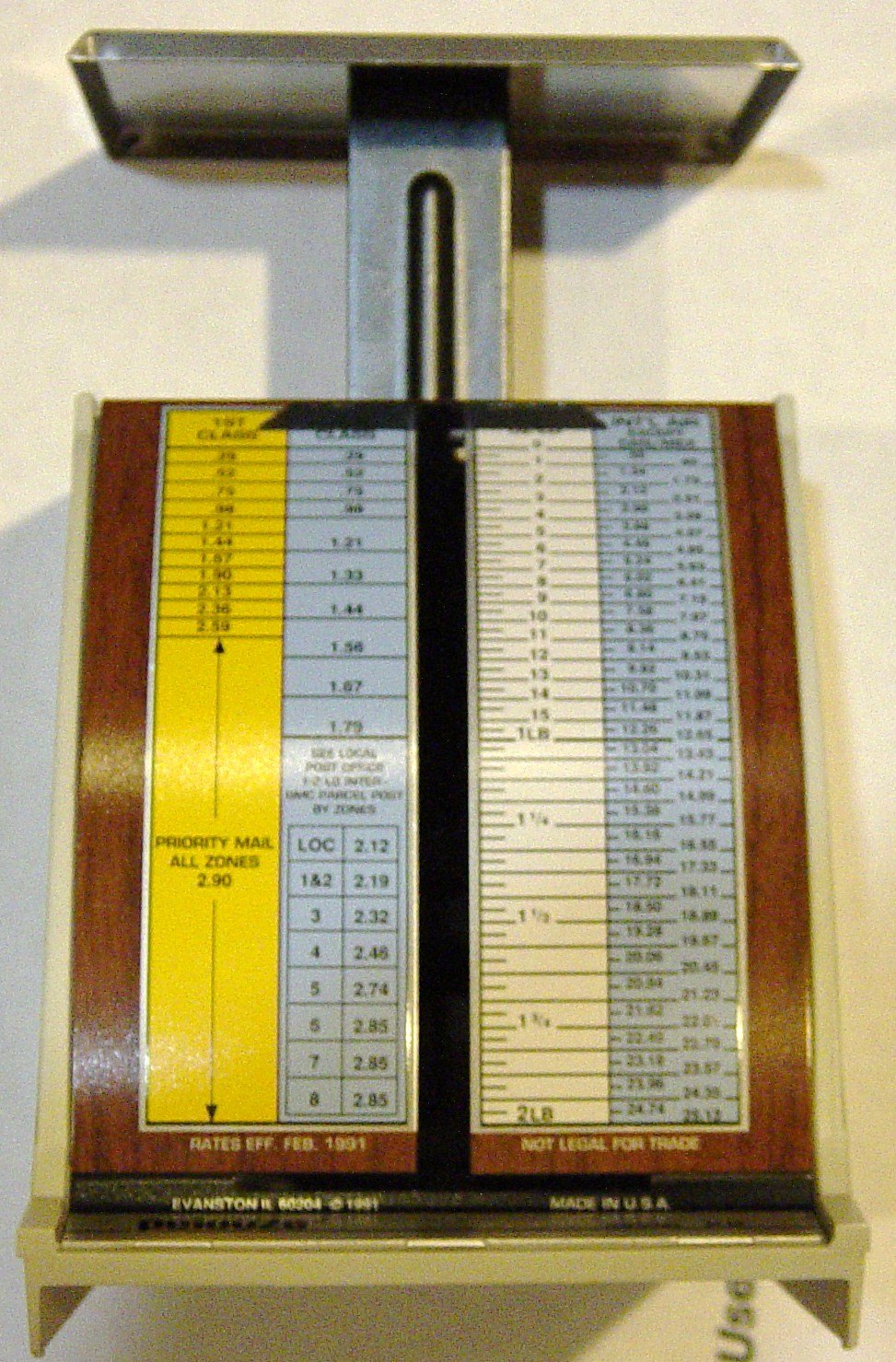 Pelouze X2 2-lb.Capacity Standard Mechanical Mailroom Scale, 3-3/4 x 3-1/4 Platform
