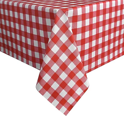 Miniatura 3 de Obstal Mantel rectangular de vinilo 100% impermeable, a prueba de aceite, a prueba de derrames, mantel lavable para uso en exteriores e interiores,