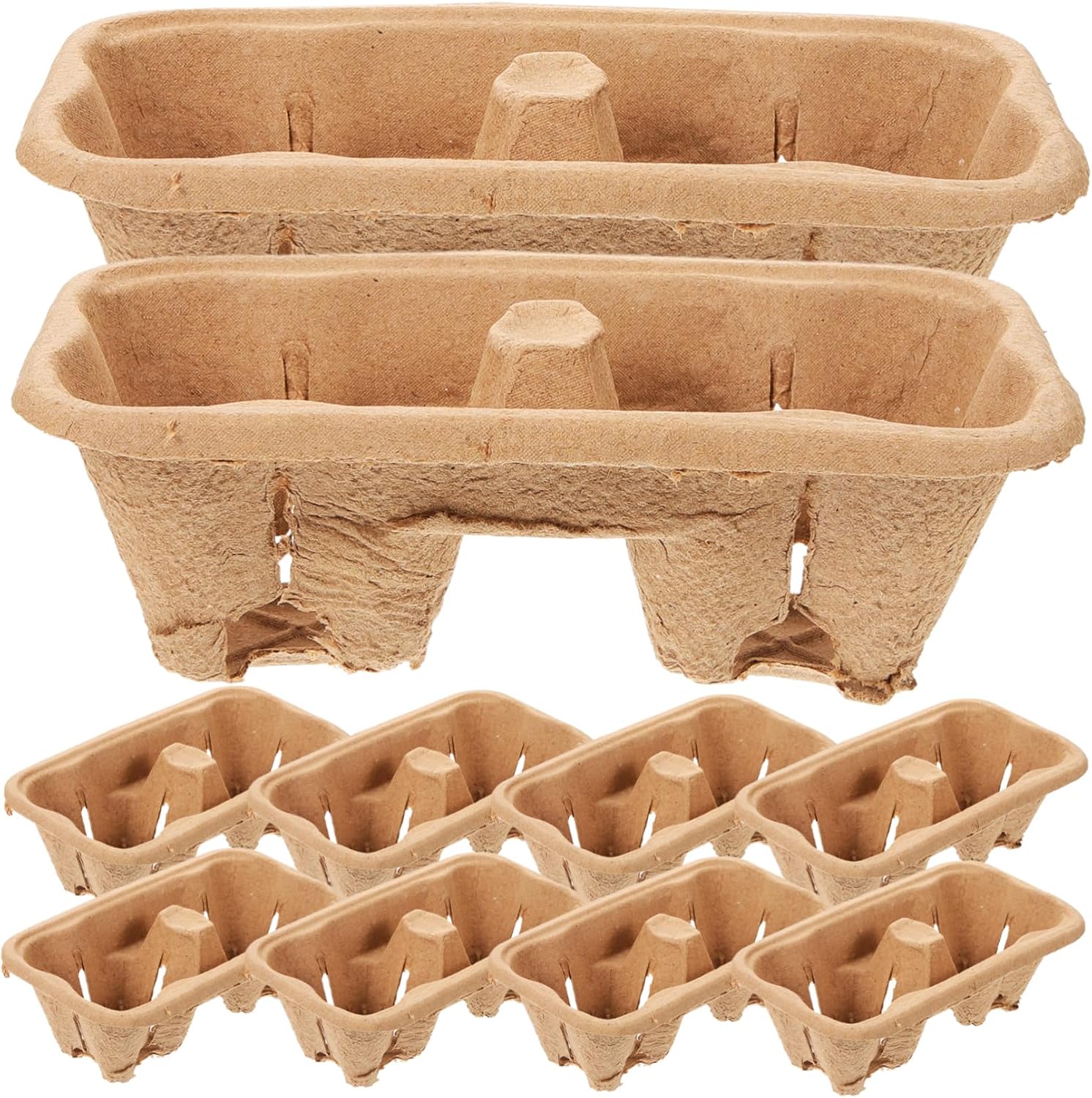 Zerodeko 50pcs Coffee Cup Carrier Tray Paper Drink Holder for Takeout Cup Lids Paper Safe Healthy Material Stable Stackable Design