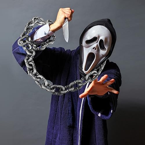 Miniatura 9 de Haconba 4 cadenas de Halloween de 6 pies, cadenas de plástico, accesorios de decoración, cadena de prisión para decoración de fiesta de Halloween,