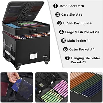 DocSafe File Box Set with Lock and Wheels