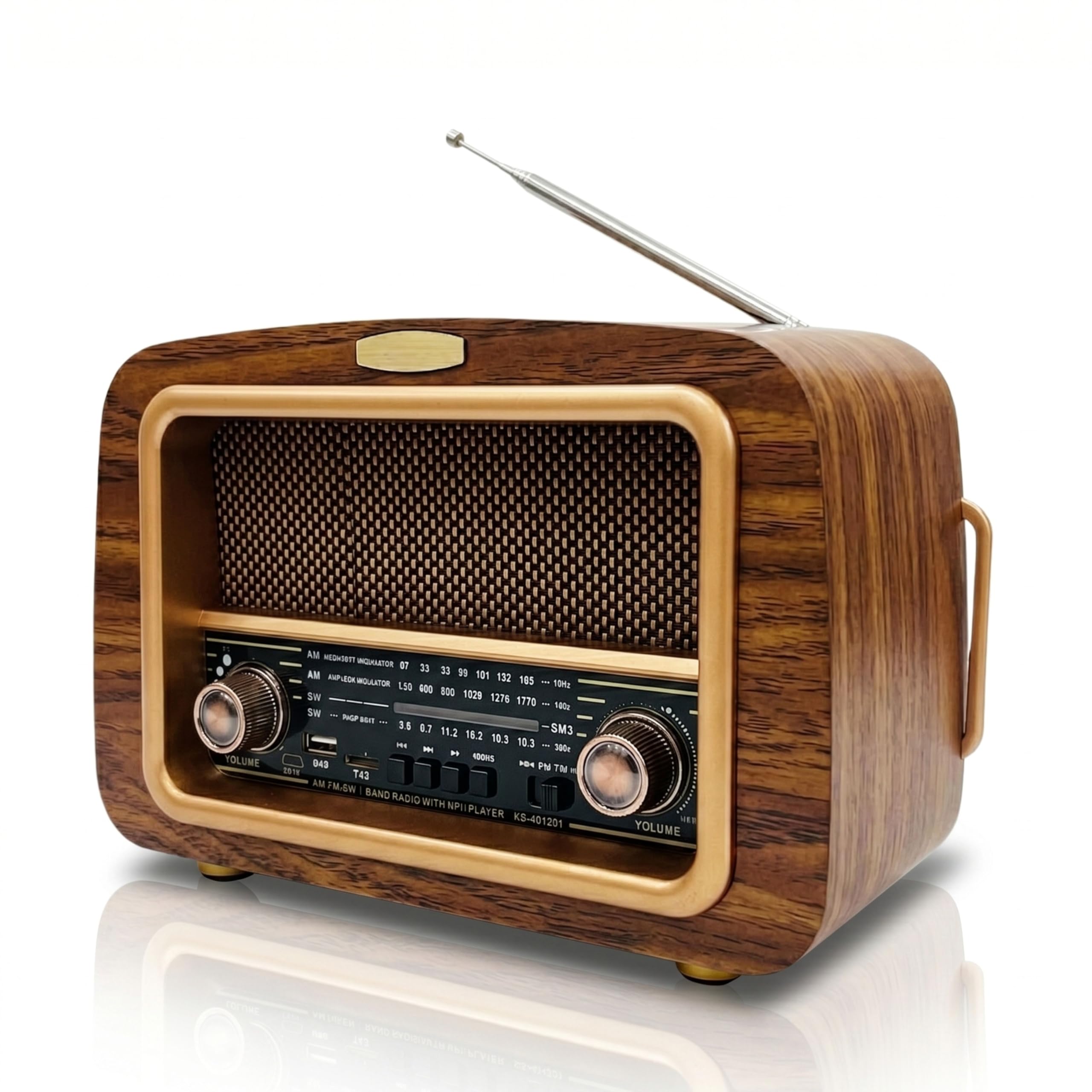 Drumstone Retro Vintage Radio Bluetooth Speaker with USB SD Card Playback | Classic Brown Style Portable Audio System for Home Decor Travel Outdoor Use & Music Lovers-image-31