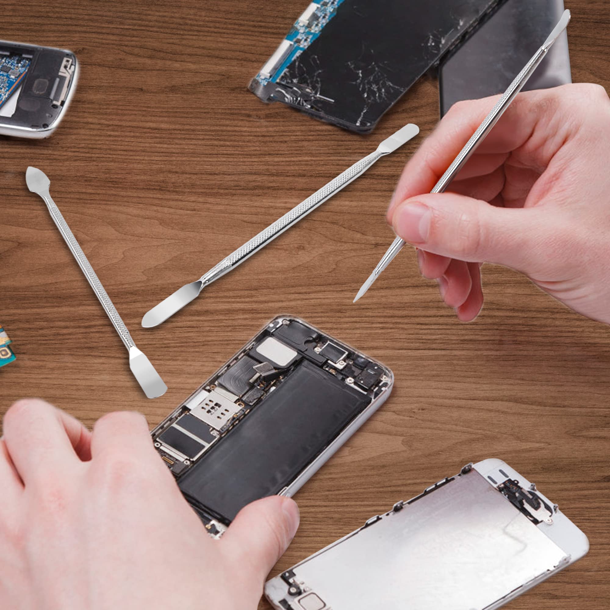 3 Pezzi Strumento di Smontaggio del Piede di Porco in Metallo Set di Spudger in Metallo a Doppia Estremità per Tablet iPad Laptop Dispositivo Elettronico Telefoni Cellulari