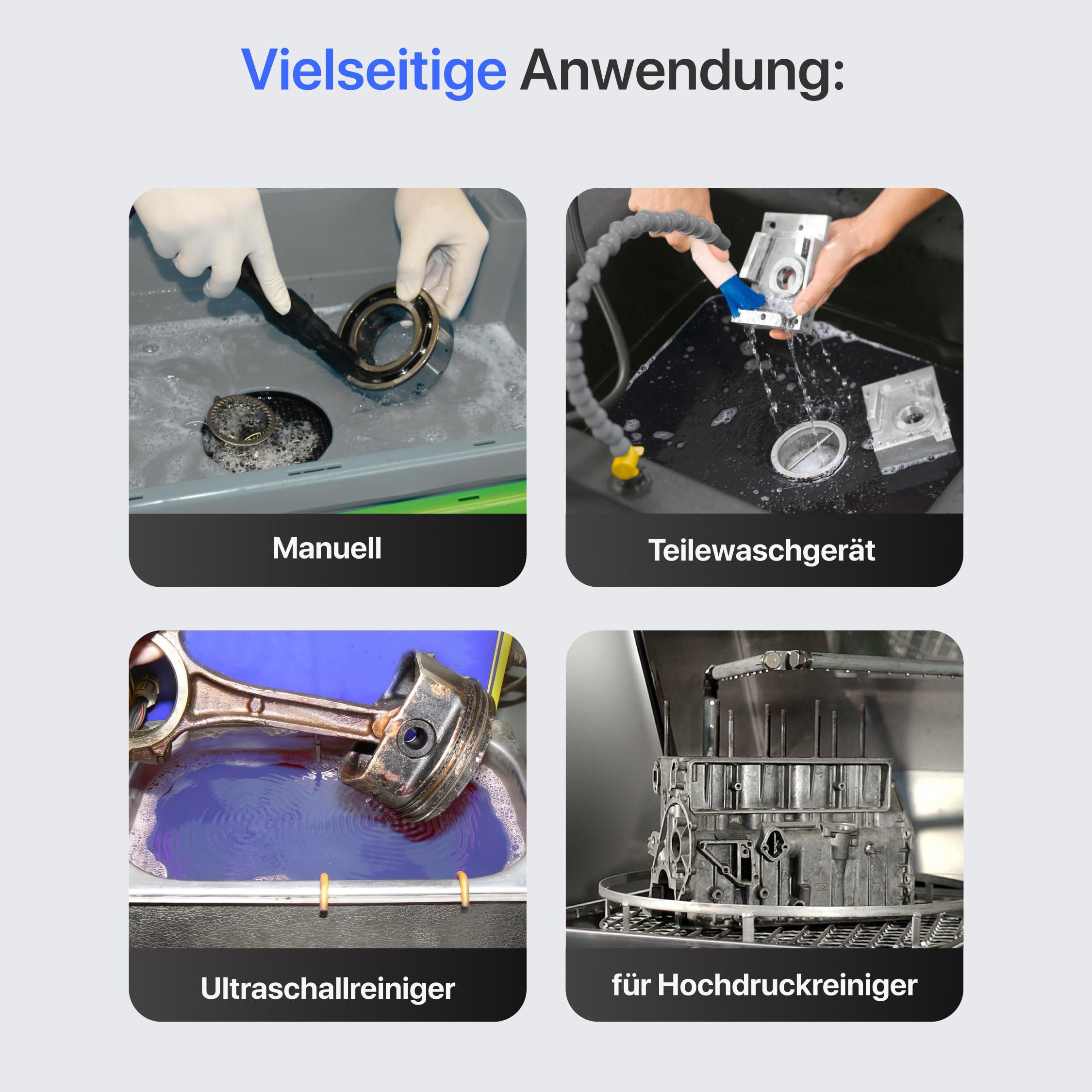 Ultraschallreiniger | Konzentrat 1:100 | Teilewaschreiniger | Entfetter | 10 Liter | Konzentrat zur Reinigung von Autoteilen | Vergaser, Zylinderköpfe, Injektoren, Einspritzdüsen und vielem mehr