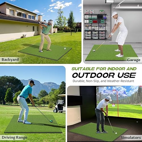 Miniatura 4 de Alfombrilla de Golf Bltend 5x4 pies & 5x5 pies Alfombrillas de Golpeo de Golf Resistente para Práctica al Aire LibreInterior, Ayuda de Entrenamiento