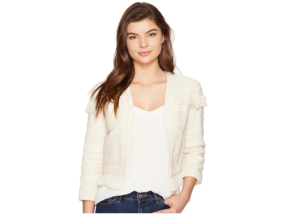 

BB Dakota Nikita Fringe Jacket (Antique Ivory) Women's Coat, Taupe