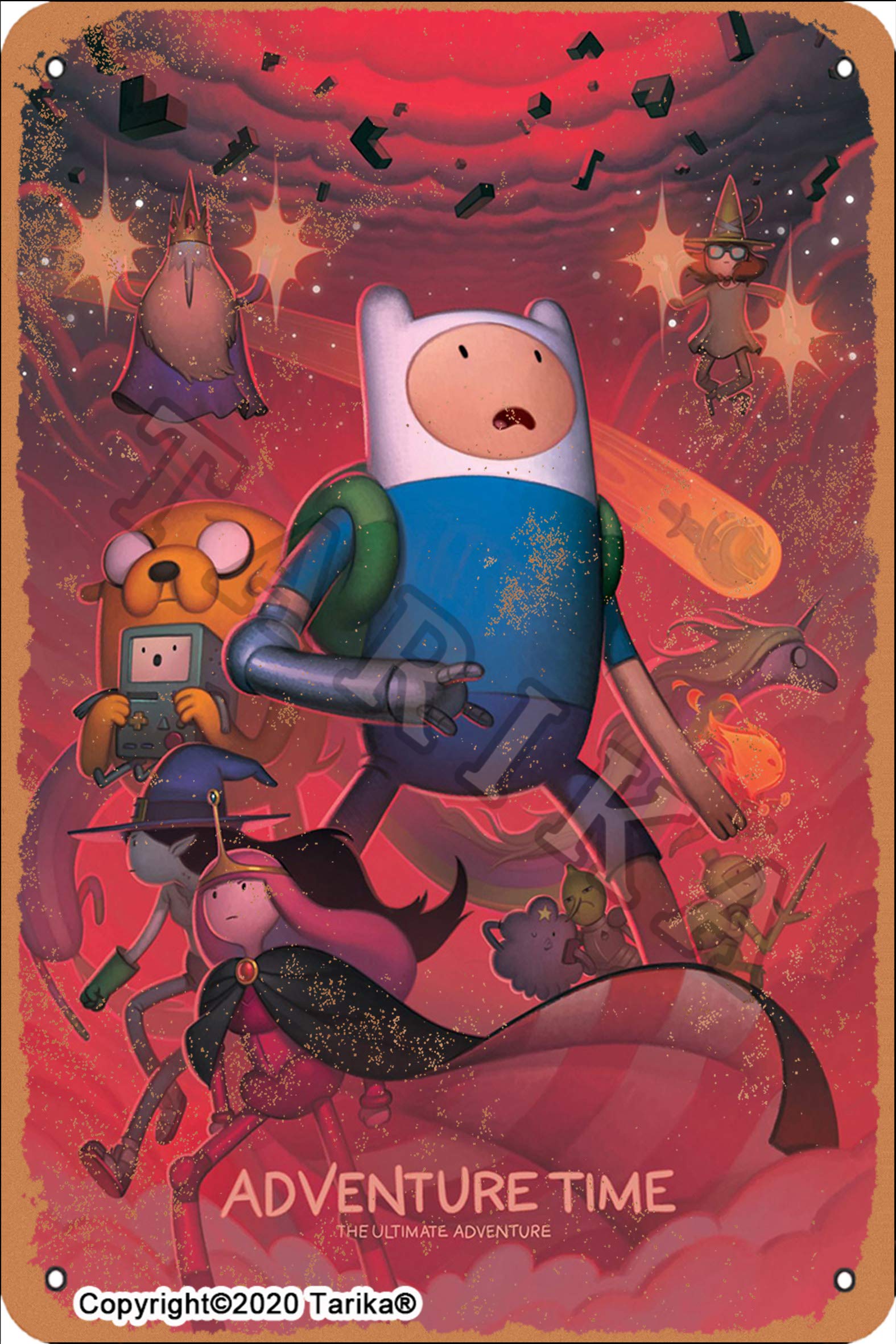 Adventure Time - Póster decorativo de lata de aspecto vintage de
