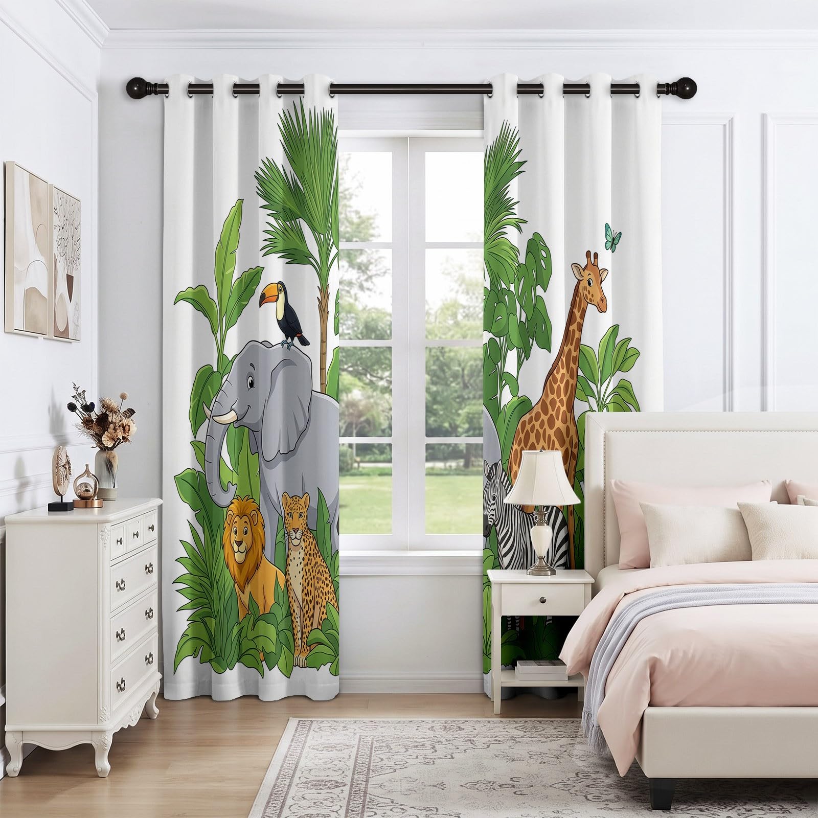 Elefant Tukan Zebra Verdunkelungsvorhänge 2er Set H215 x B110 cm