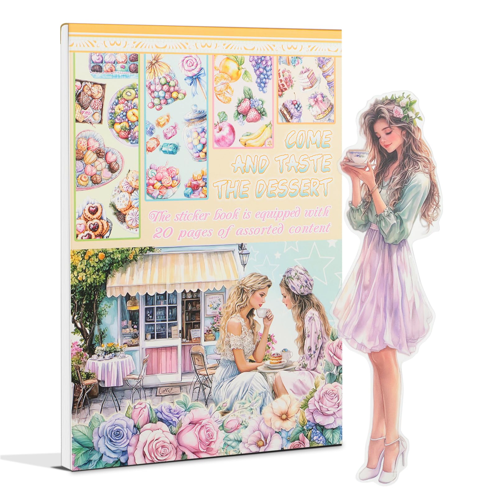 Snylcce Sweetheart Bliss A5 Sticker Book - | 20 Pastel Kawaii Stickers | Cute Aesthetic Decals For Bullet Journals & Stationery