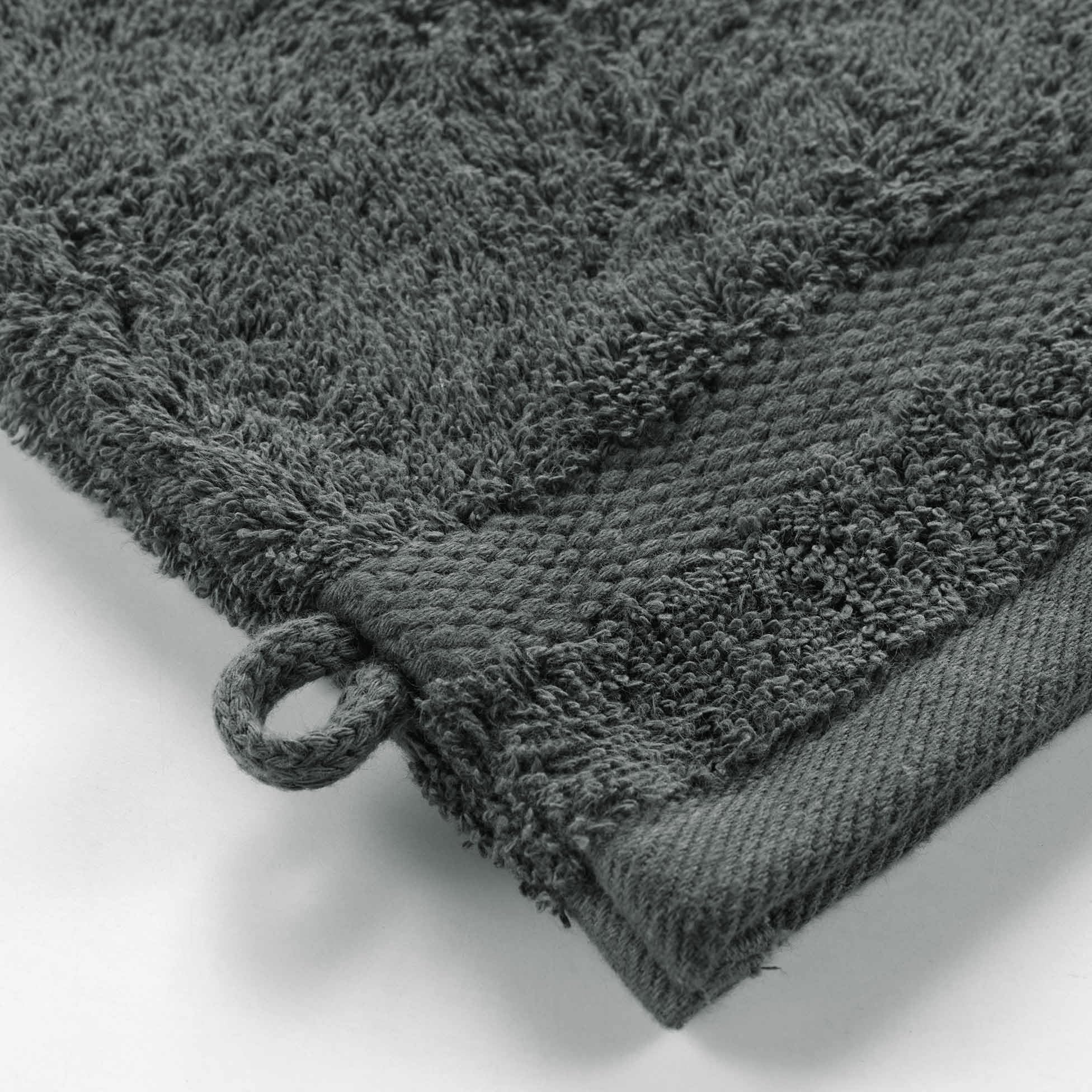 Douceur d'Intérieur Elegance - 2 Guantes de baño (15 x 21 cm) Antracita, 100% algodón Liso