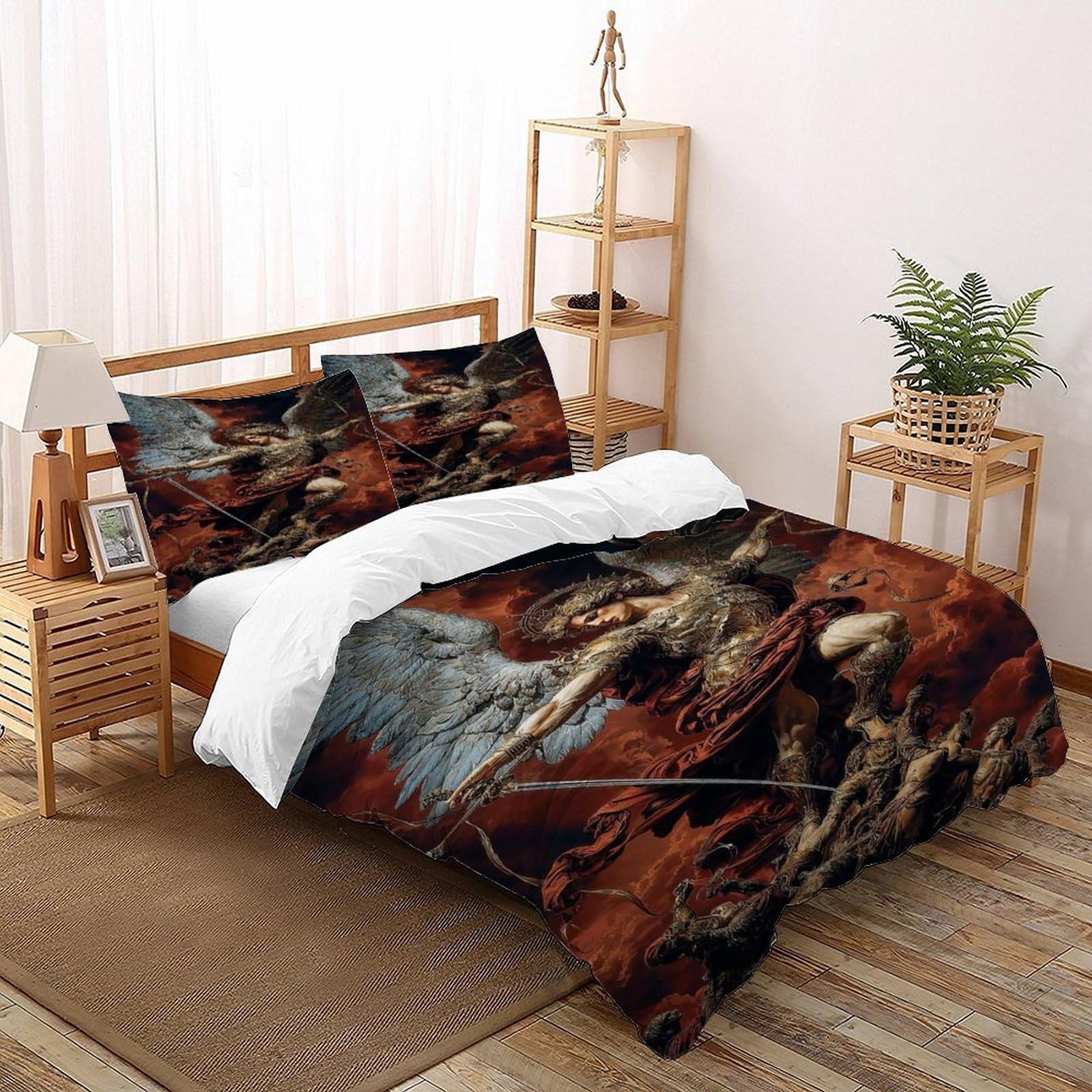 Housse de couette 200x200cm gothique Ange Épée lit double