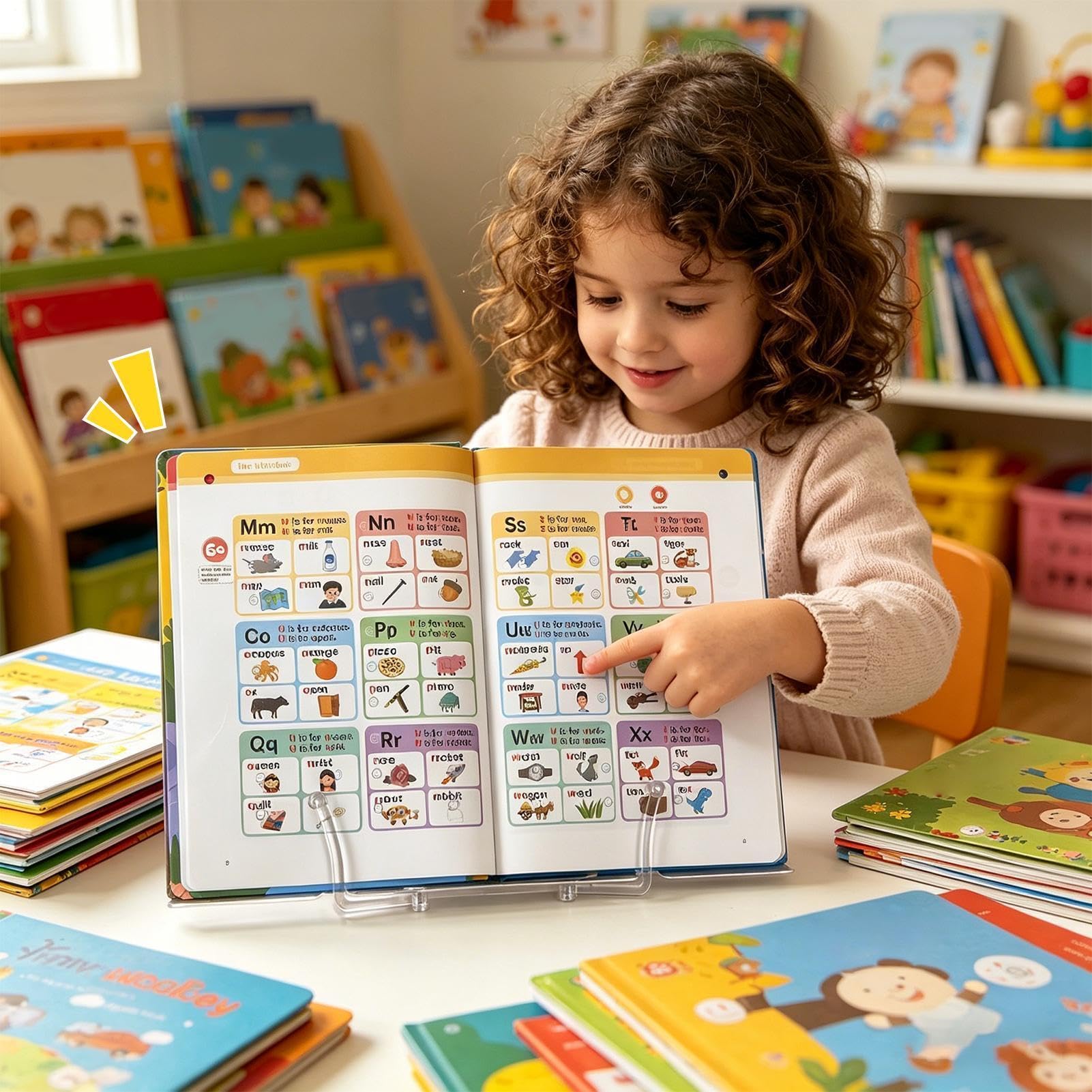 Libro parlante per l'apprendimento 'inglese, lettore di vocabolario fonetico per l'educazione precoce, riproduzione del suono con funzione di pulsanti interattivi, giocattolo educativo per bambini