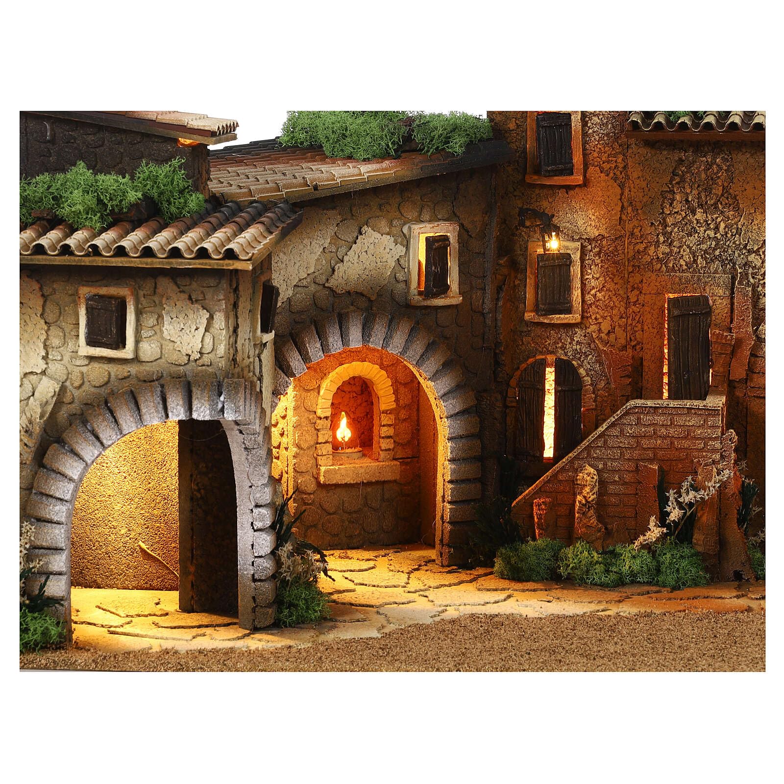 Holyart Modular Village with Oven 45x120x50 cm Moranduzzo Nativity 12 cm, with figurinesStatues Height: 10 cm|Depth: 50 cm|Width: 120 cm|Height: 44 cm