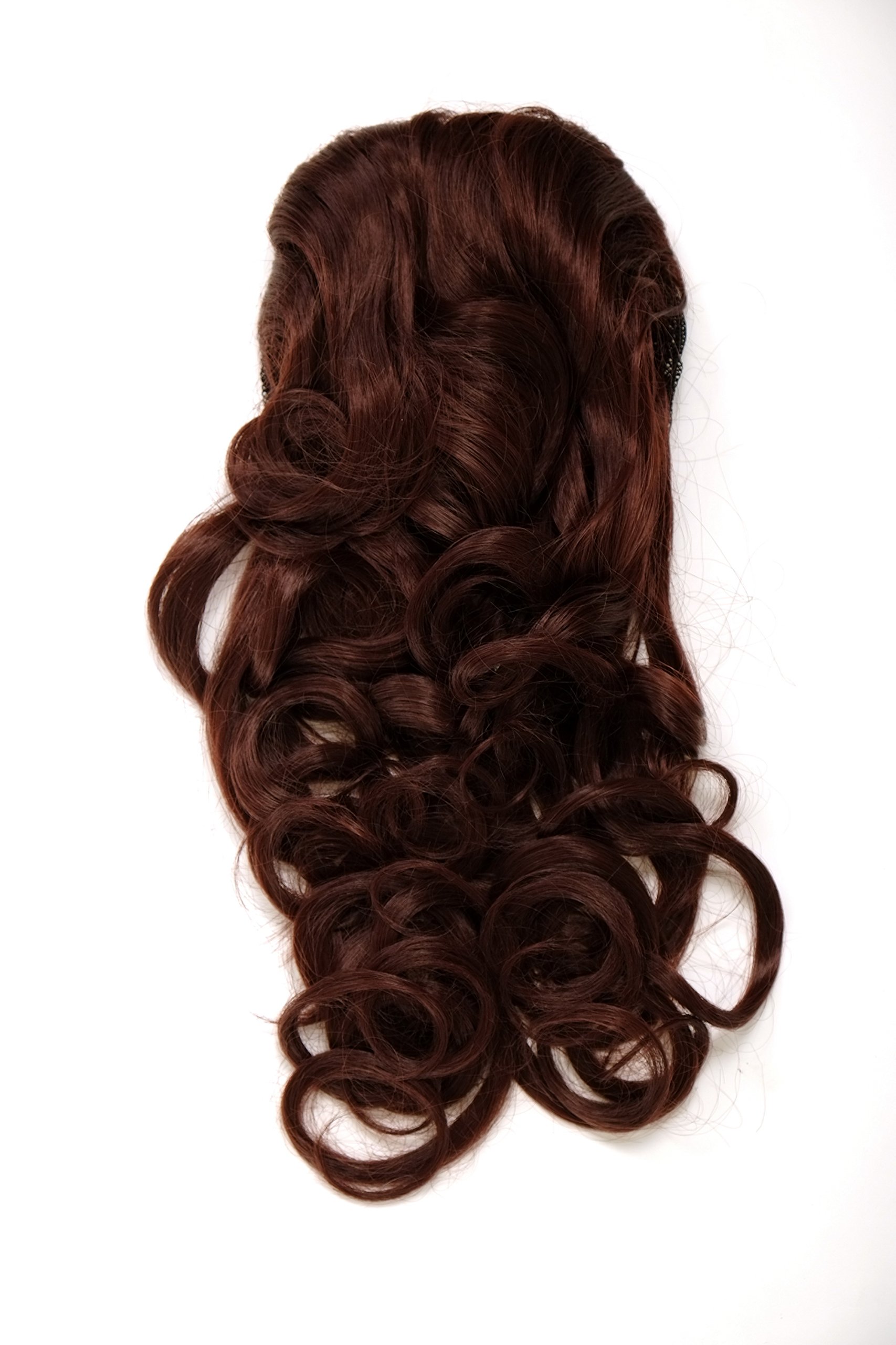 wig me up WK03-33 Hairpiece ponytail with combs and elastic draw string curly voluminous very long mahogany redbrown 23 inch - Image 3