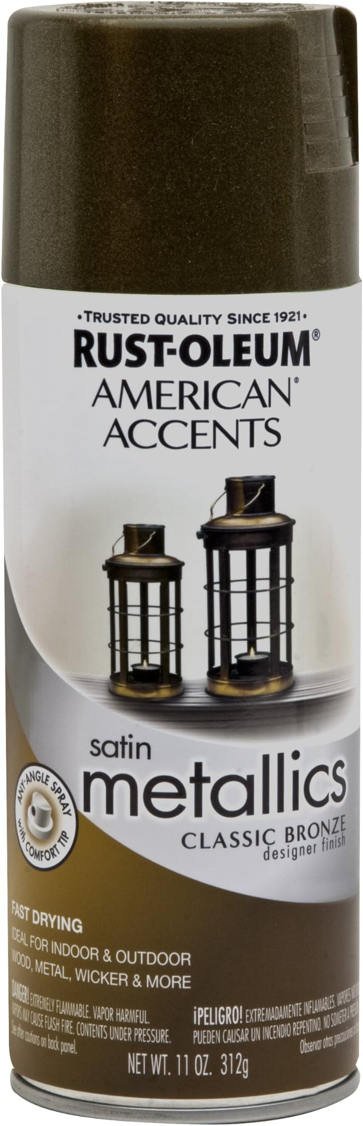 Rust-Oleum 202642 American Accents Designer Metallic Spray Paint, 11 oz, Classic Bronze