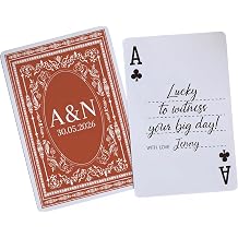 Personalized Playing Cards with Name Initials Date - Custom Wedding Guest Book Playing Cards Deck - Customized Wedding Party Favors - Wedding Guestbook Alternative for Young Couple