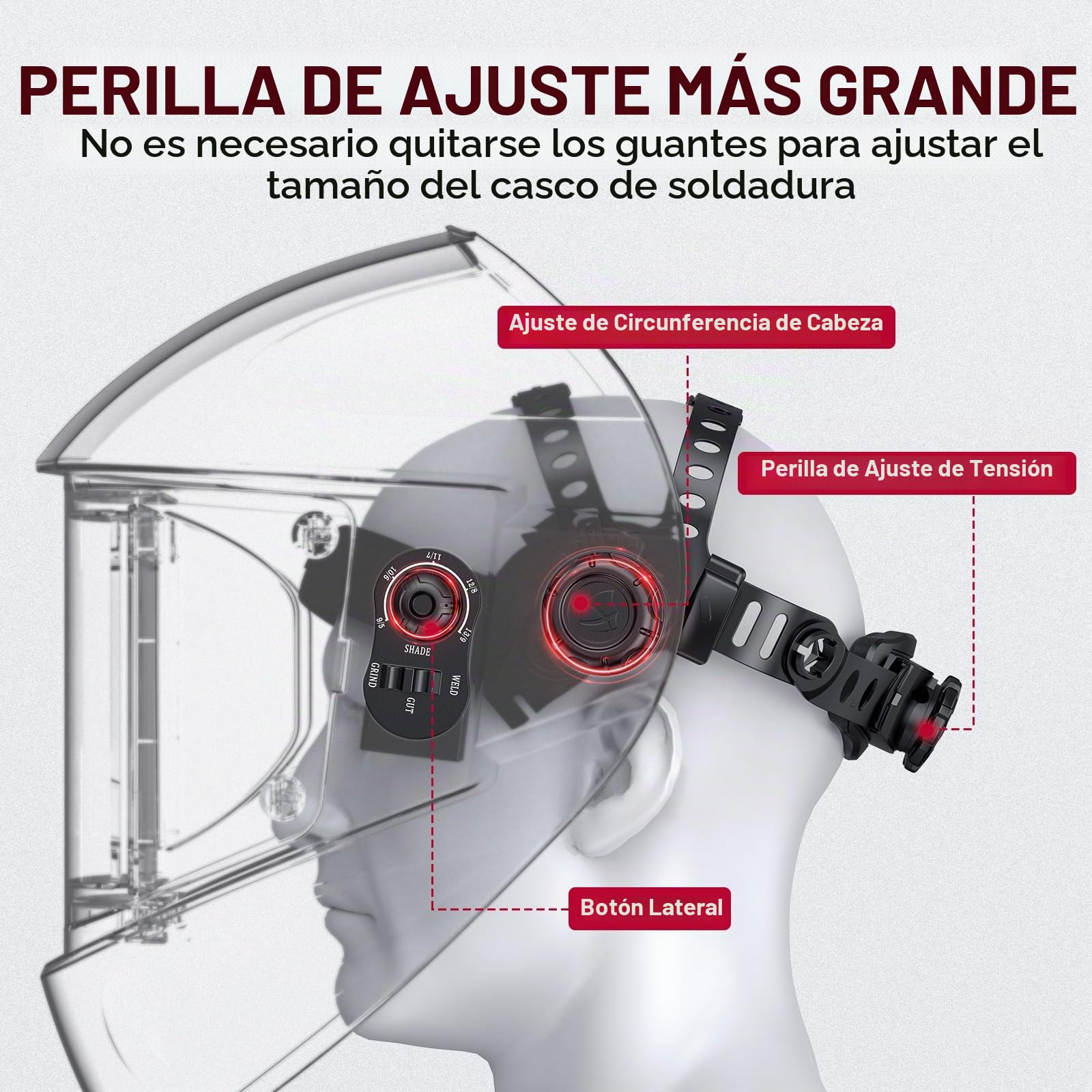 ARCCAPTAIN Casco de Soldadura con Oscurecimiento Automático, 100 x 93 mm