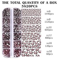 Vista 107 de 3820Pcs Light Green Flatback Rhinestones for Bedazzling, 2-6.5mm Small Rhinestones Diamonds Kit, Flat Back Crystals Gems for Nail Art and Crafts