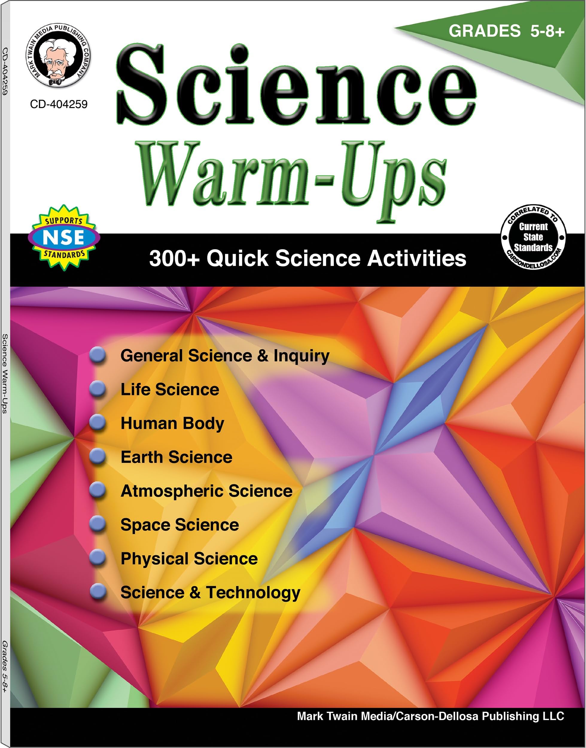 Mark Twain Science Warm-Ups Science Activity Book Grades 5-8