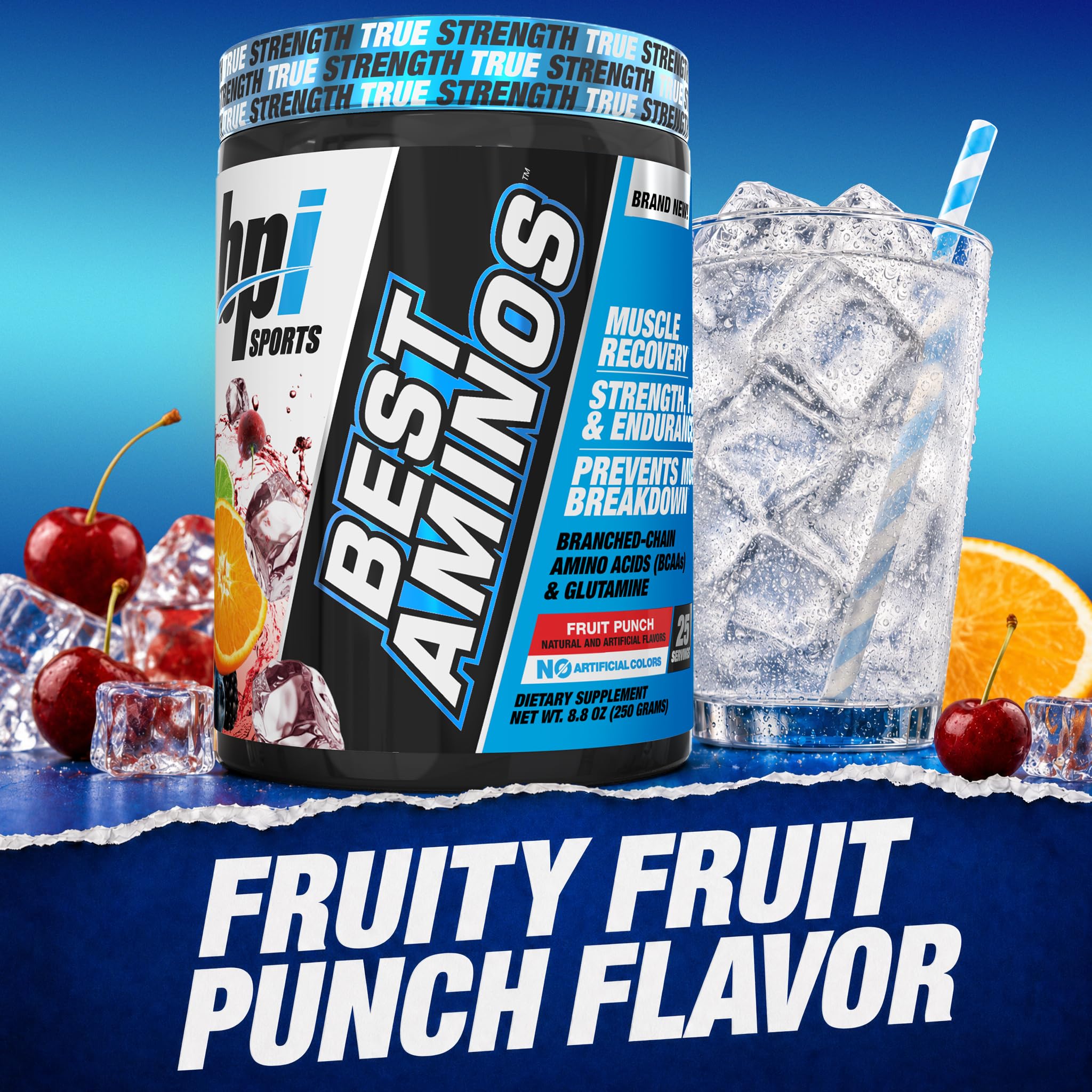 BPI Sports Best Aminos - BCAA Powder Post Workout & Glutamine Recovery Drink with Branched Chain Amino Acids for Hydration & Recovery, for Men & Women - Fruit Punch - 25 Servings — Amazon image 3