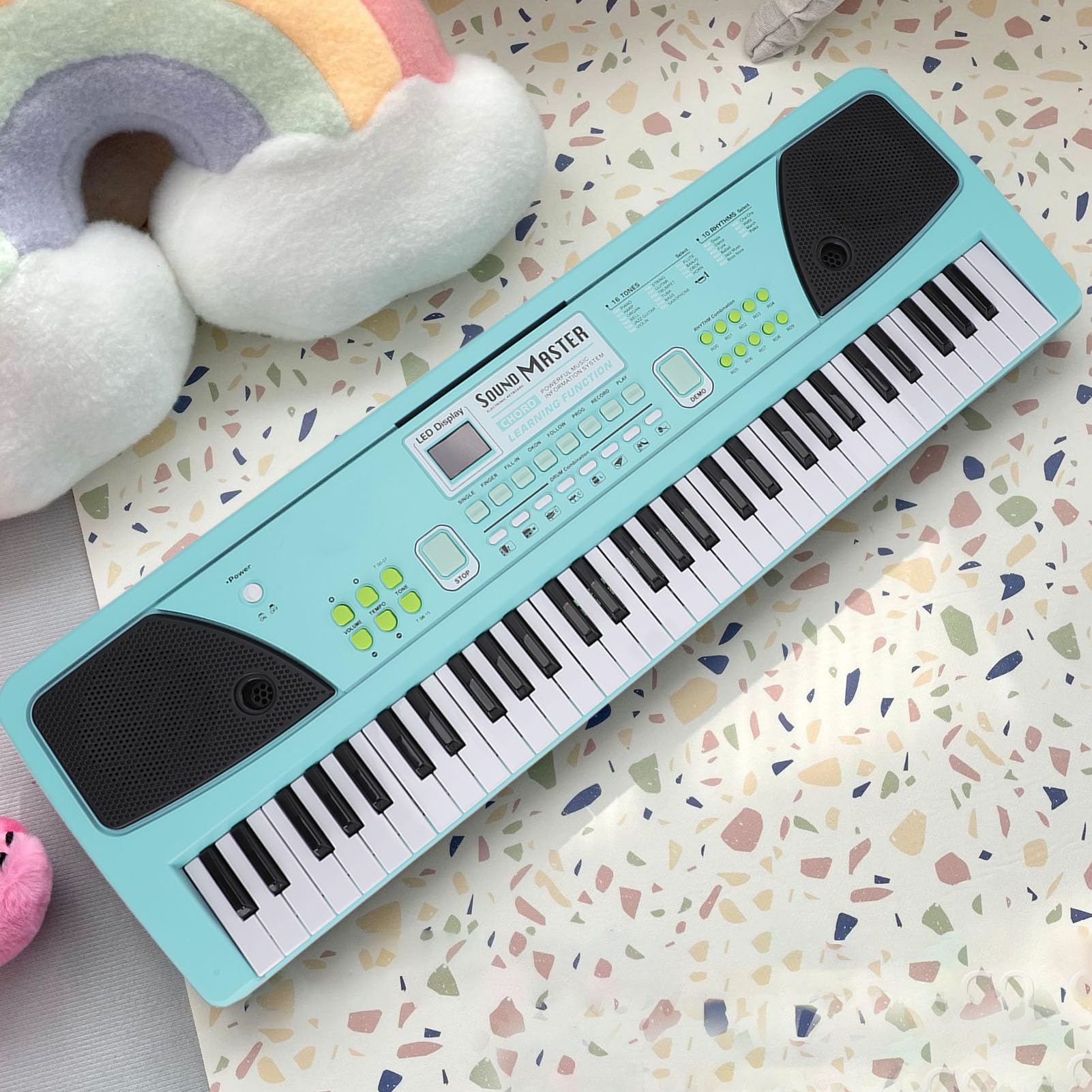 61-klawiszowe pianino, przenośne elektroniczne pianino cyfrowe z mikrofonem, elastyczne podwójne źródło zasilania, wielofunkcyjne pianino elektroniczne dla początkujących