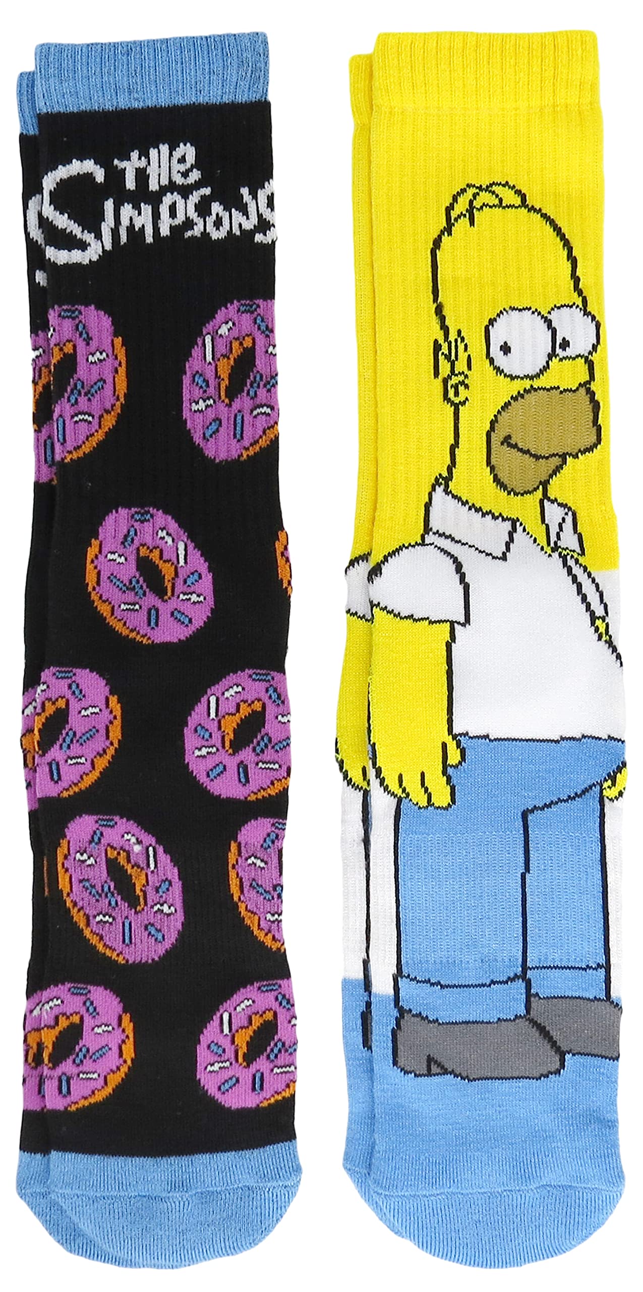 Hyp The Simpsons Casual Crew Socks 2 Pair Pack Size 6-12