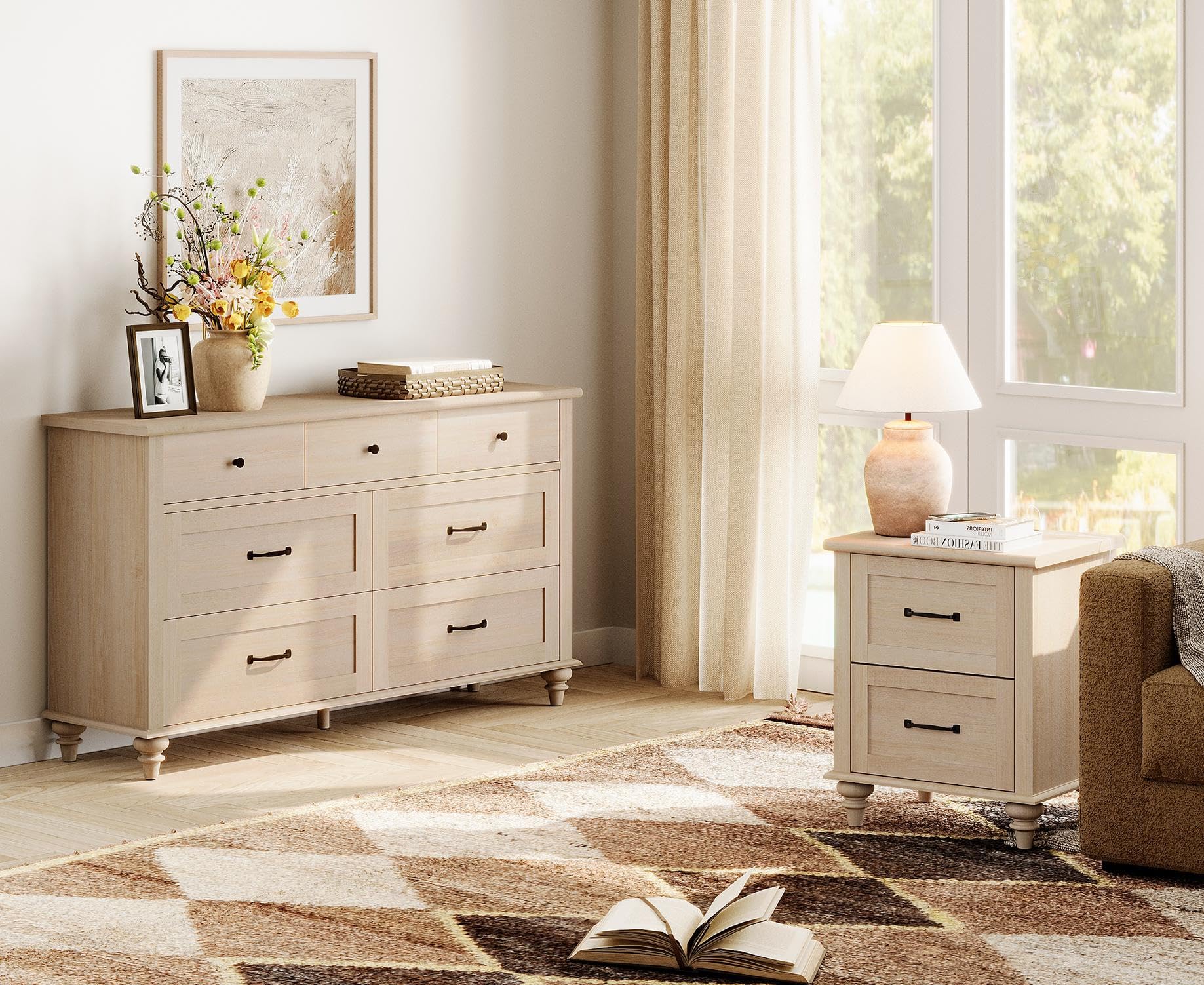 beige dresser set Kailani - 9-Drawer Dresser Cabinet