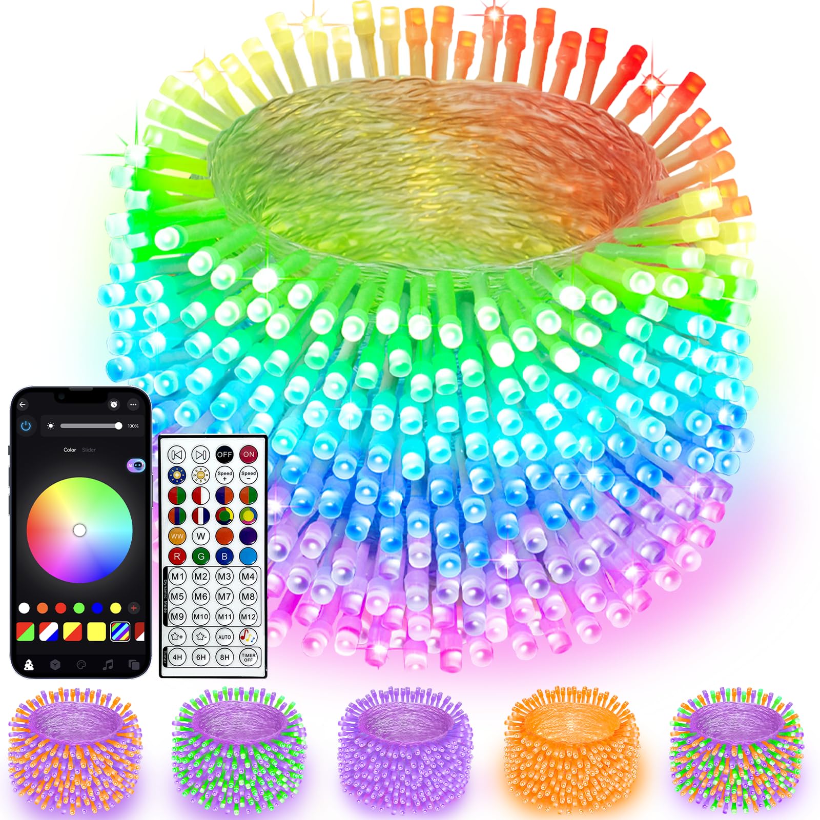 500 LED Smart RGB Color Changing String Lights APP &amp; Remote for Halloween