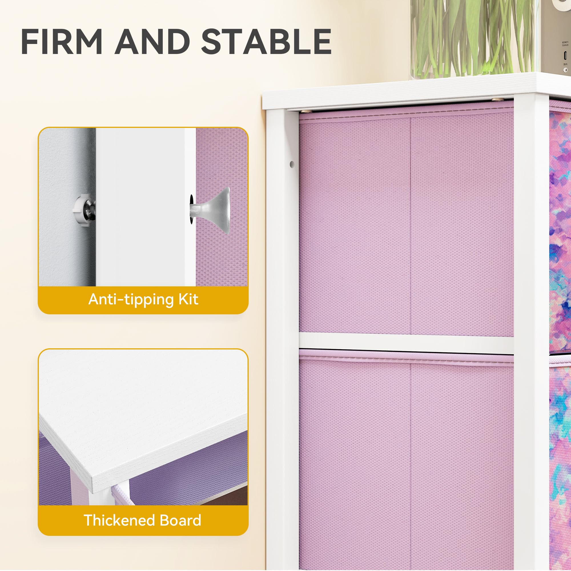YITAHOME Ladecommode, dressoir met zijzakken en haken, stof