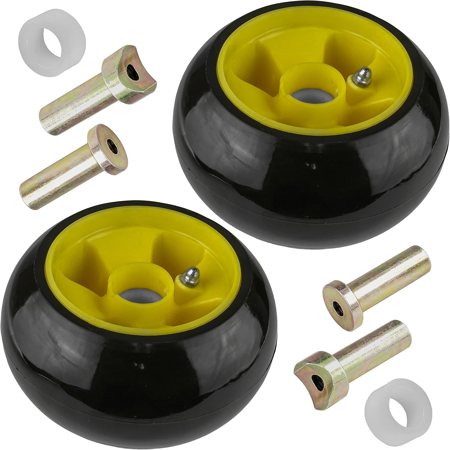 Caltric 2x Deck Wheel Kit w/Hub Compatible with John Deere 240 245 260 265 285 320 48" Deck AM125172