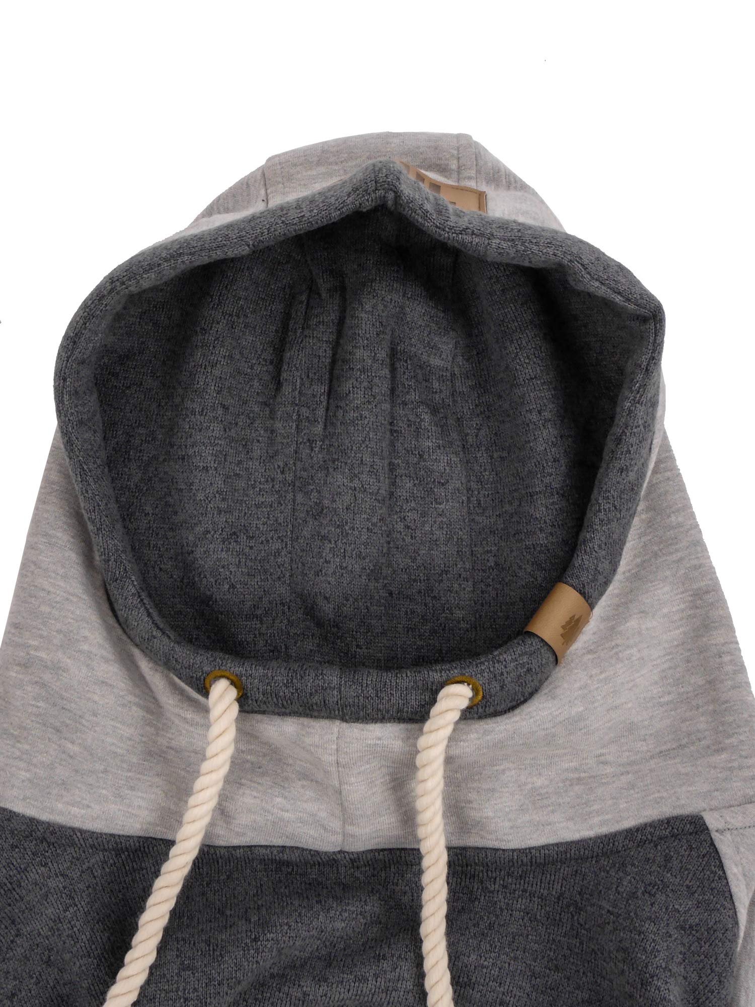 IDEPUL felpa da uomo con cappuccio e collo, felpa con cappuccio, felpa con cappuccio a manica lunga, colore grigio, L
