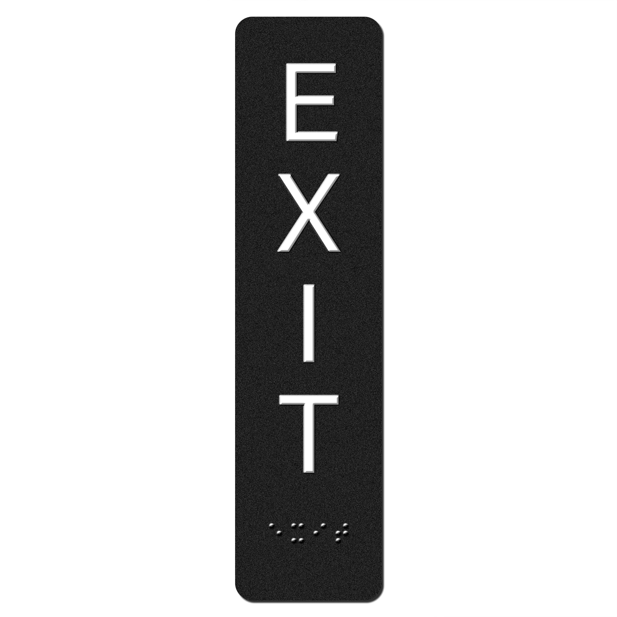 Exit Sign - ADA Compliant Exit Signs With Braille and Raised Letters for Business, Emergency Exit Sign for Office Restroom Indoor Outdoor,Easy Installation-Vertical (2 * 9 In)