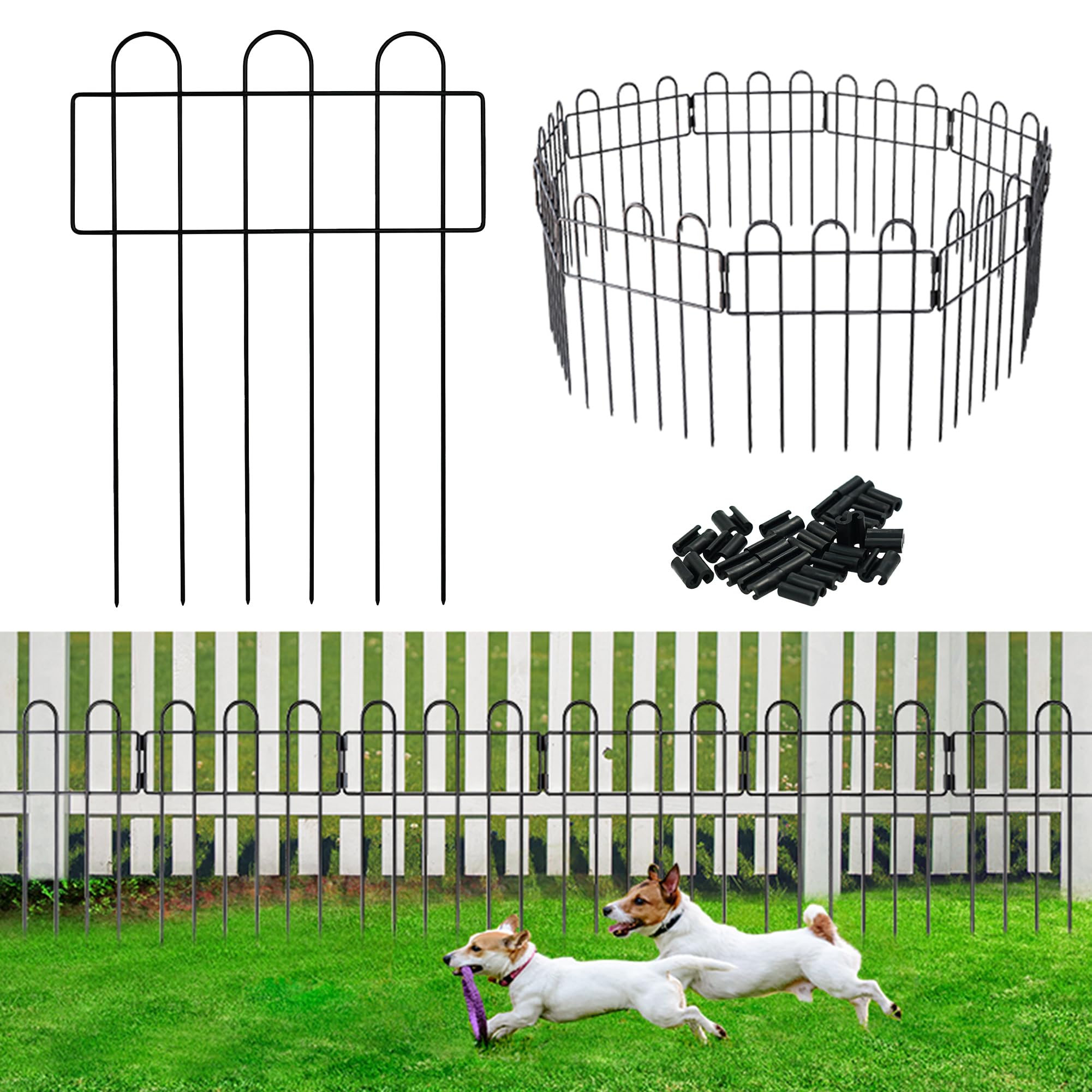 ZEAYEA Tier-Absperrzaun 3 M X 41,9 Cm | Kein Graben Nötig, Für Hunde, Kaninchen, Mit Erdspießen
