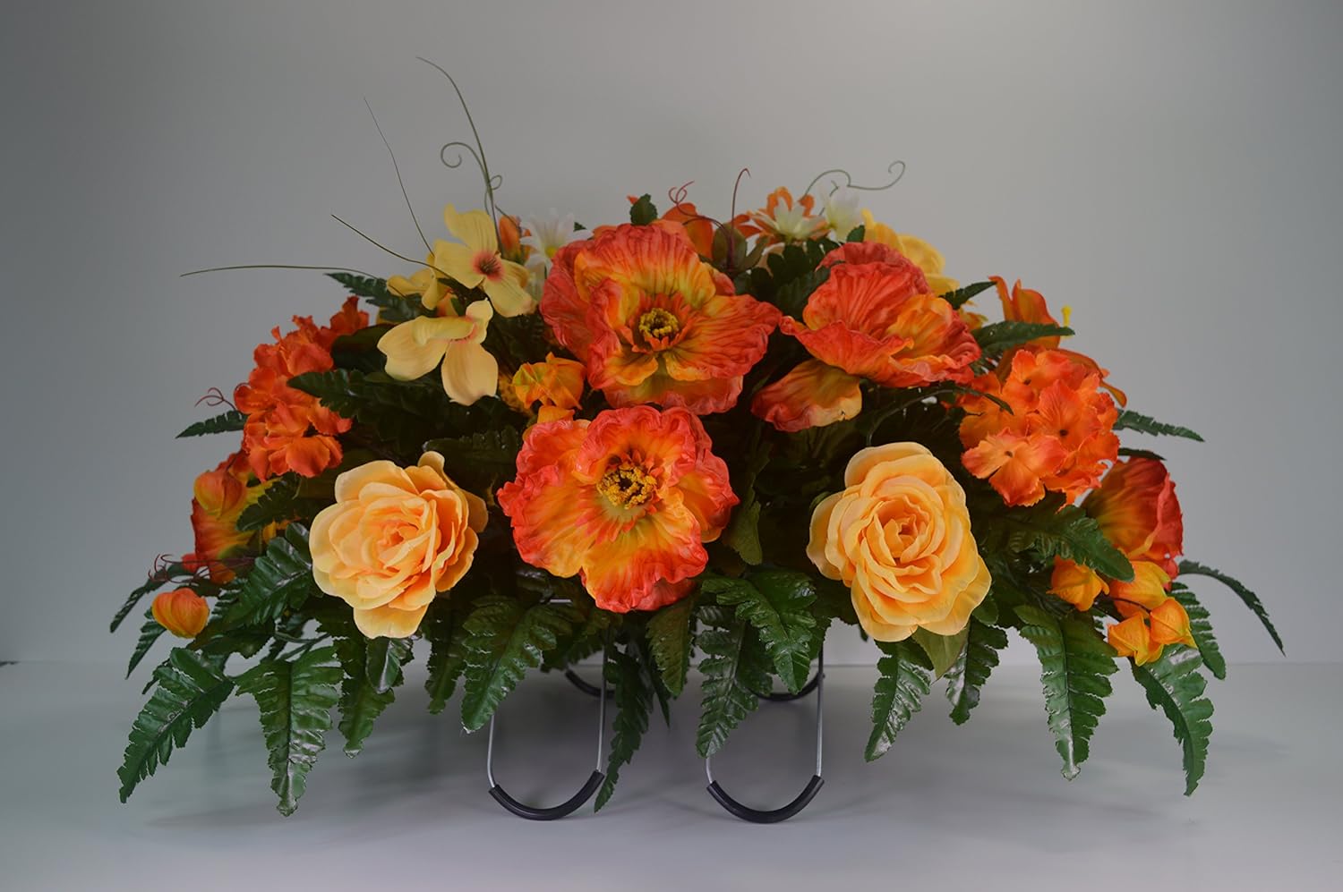 Fall, Autumn Cemetery Arrangement , Headstone saddle, Grave, Tombstone arrangement