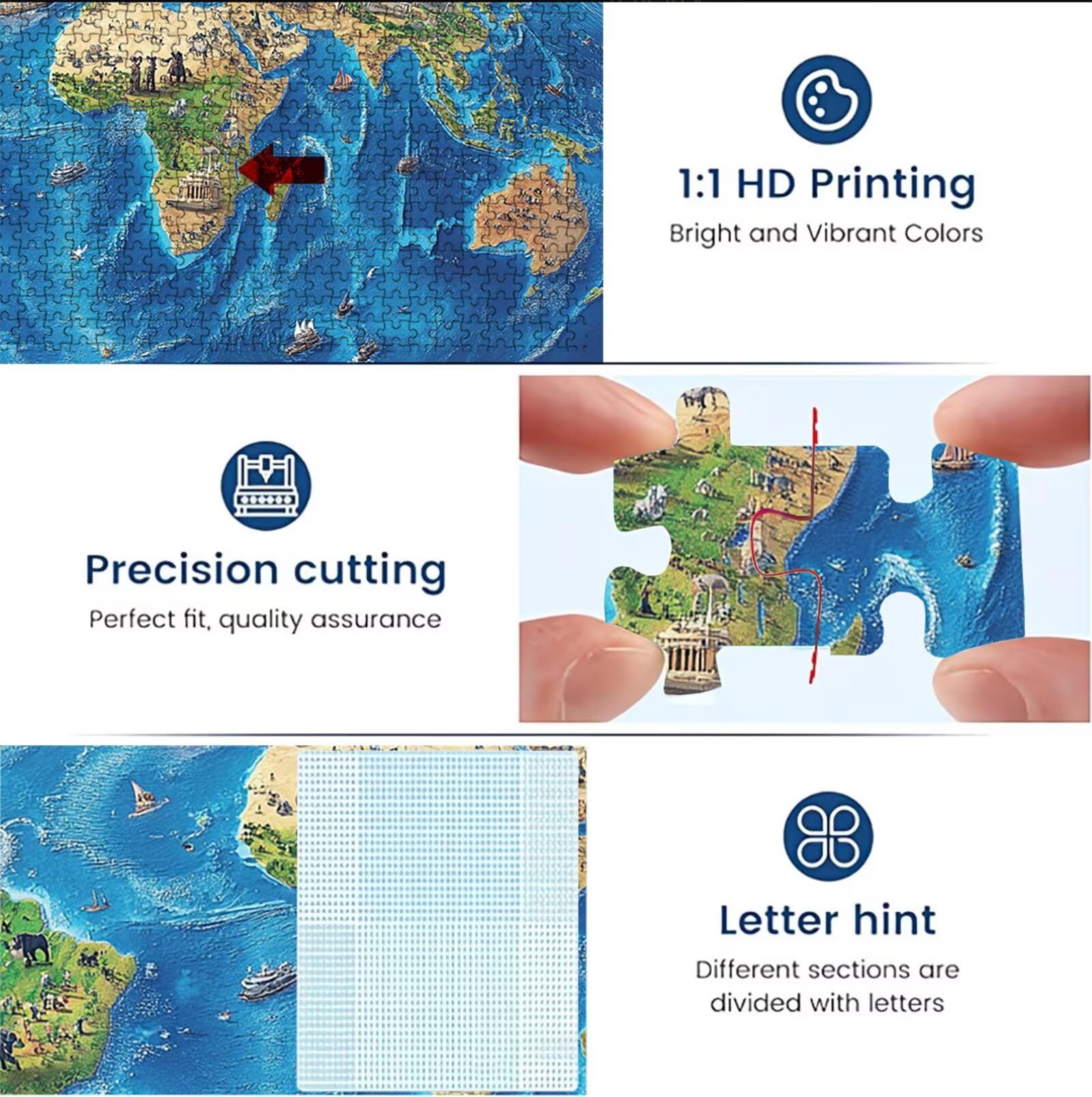 Puzzle astratto Terra, Puzzle Adulti 3000 pezzi, Puzzles Legno con Squisita Scatola di Imballaggio, Rompicapo per Esperti con Incastro Perfetto, Stampa Alta Definizione, Regalo per Adulti W3H-615